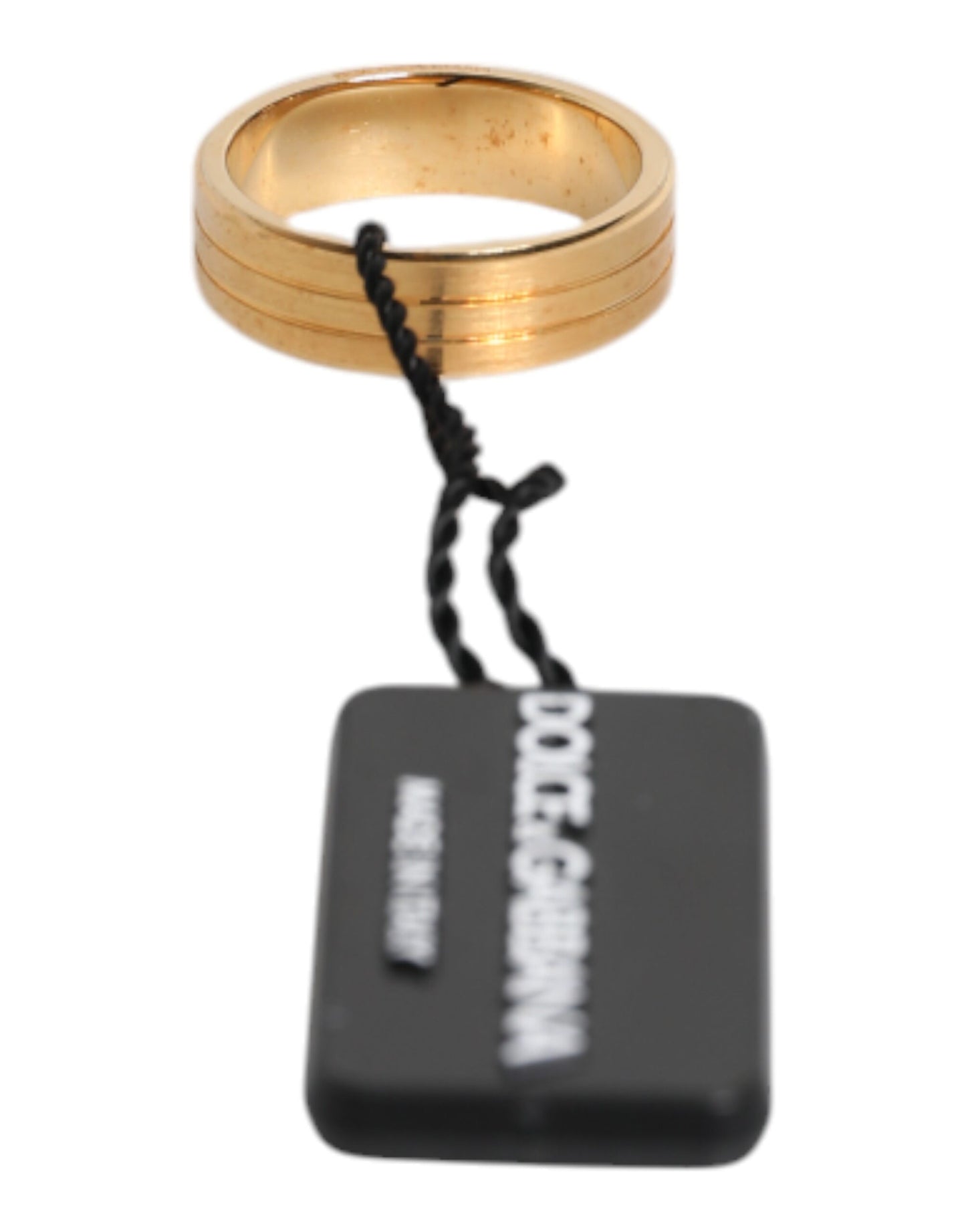Anillo con el logotipo DG de Dolce & Gabbana en latón dorado y cristales rojos