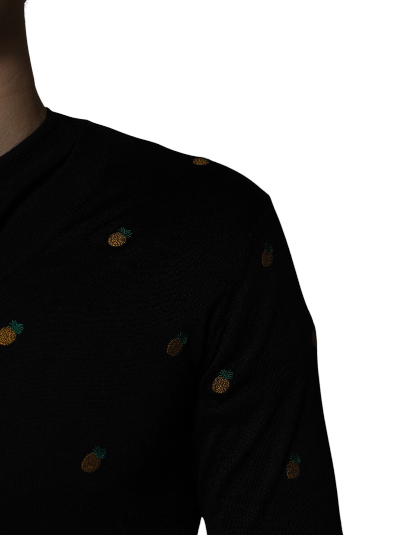 Suéter de cuello redondo con piña negra de Dolce & Gabbana