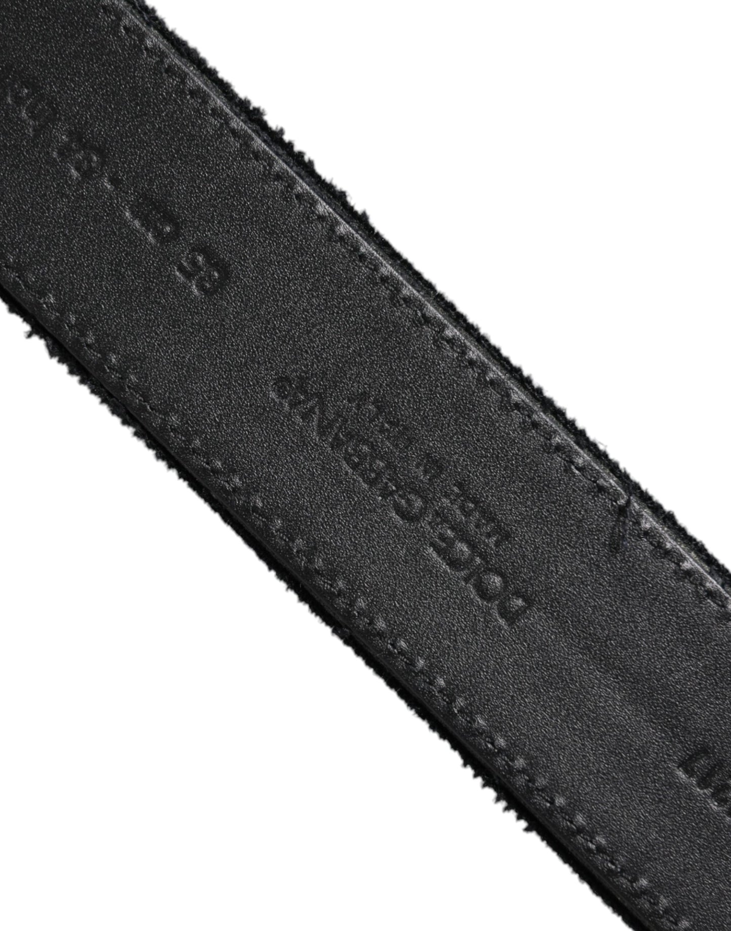 Cinturón de algodón negro con hebilla metálica plateada de Dolce & Gabbana