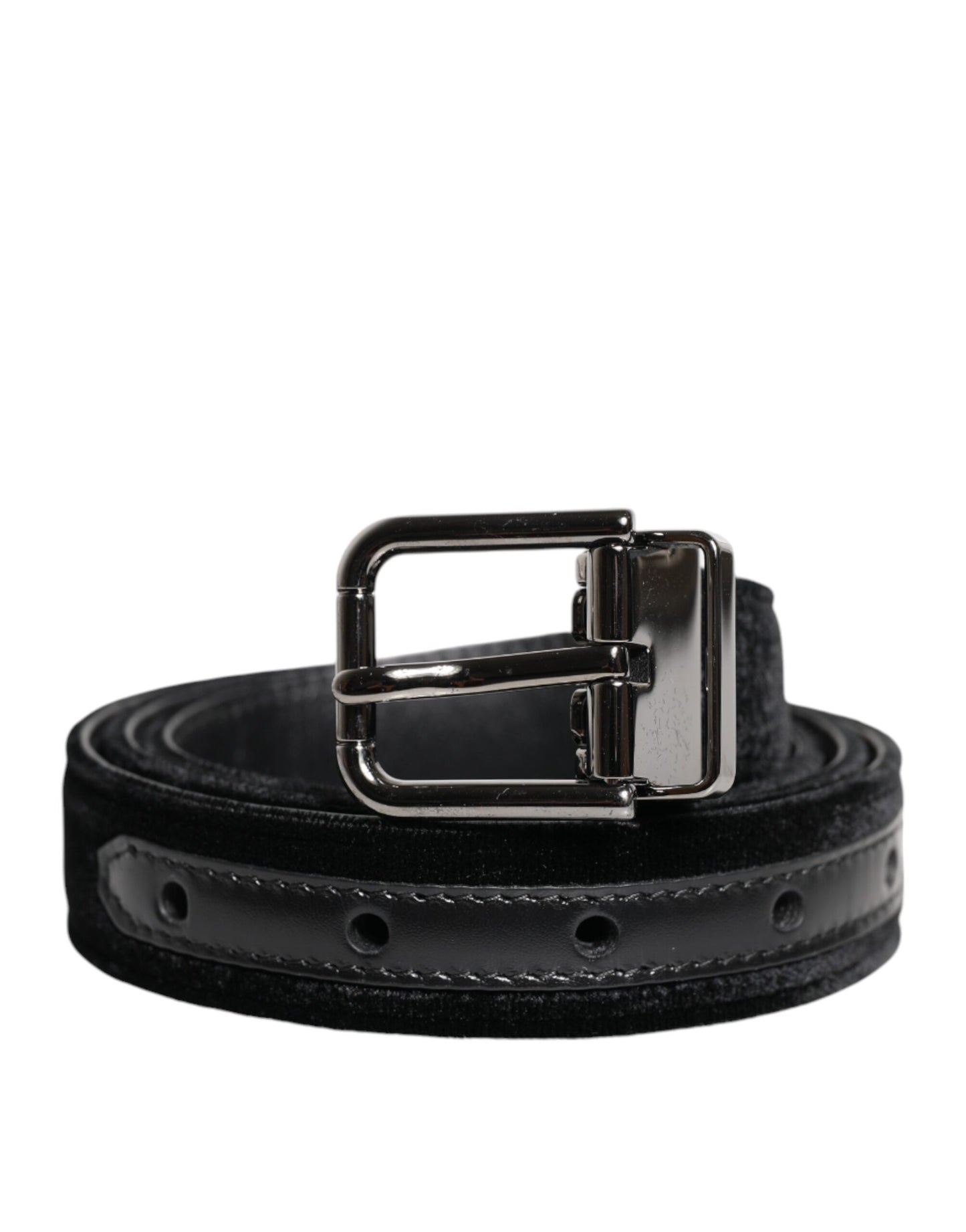 Cinturón clásico con hebilla metálica de cuero negro de Dolce & Gabbana