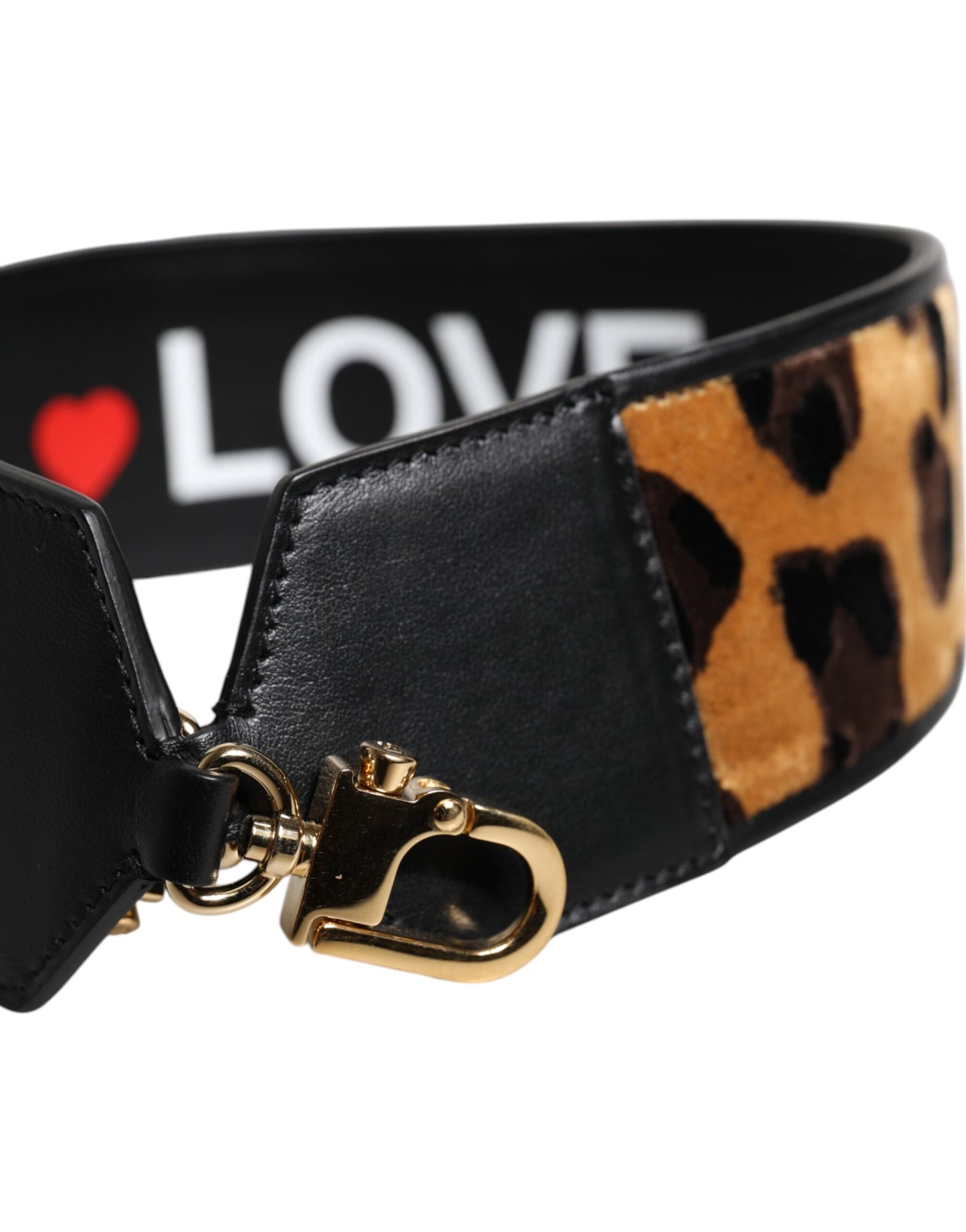 Dolce & Gabbana Multicolor Leopard Logo Love Bag Shoulder Strap