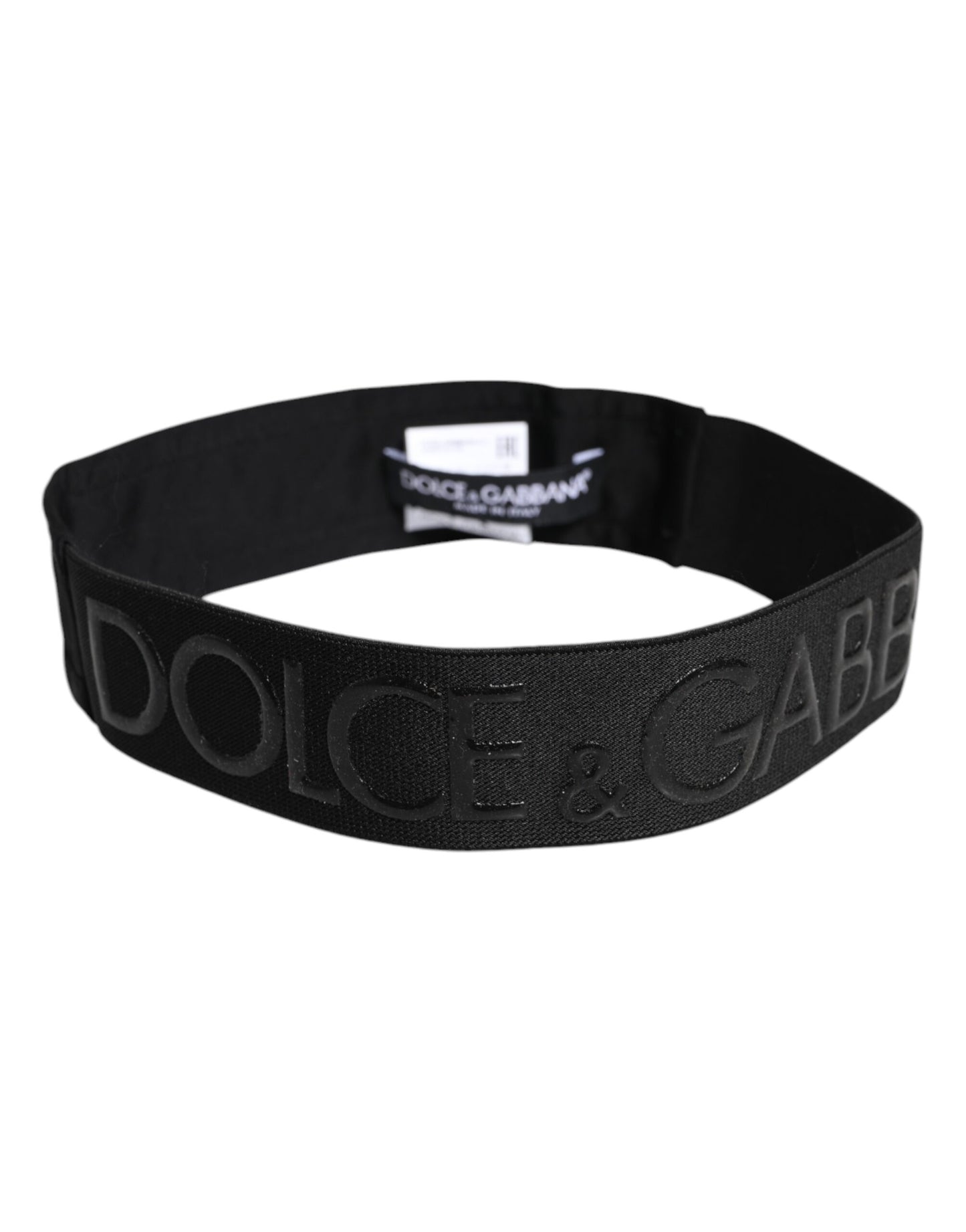 Dolce & Gabbana Black DG Logo Nylon Knitted Men Head Band Hat
