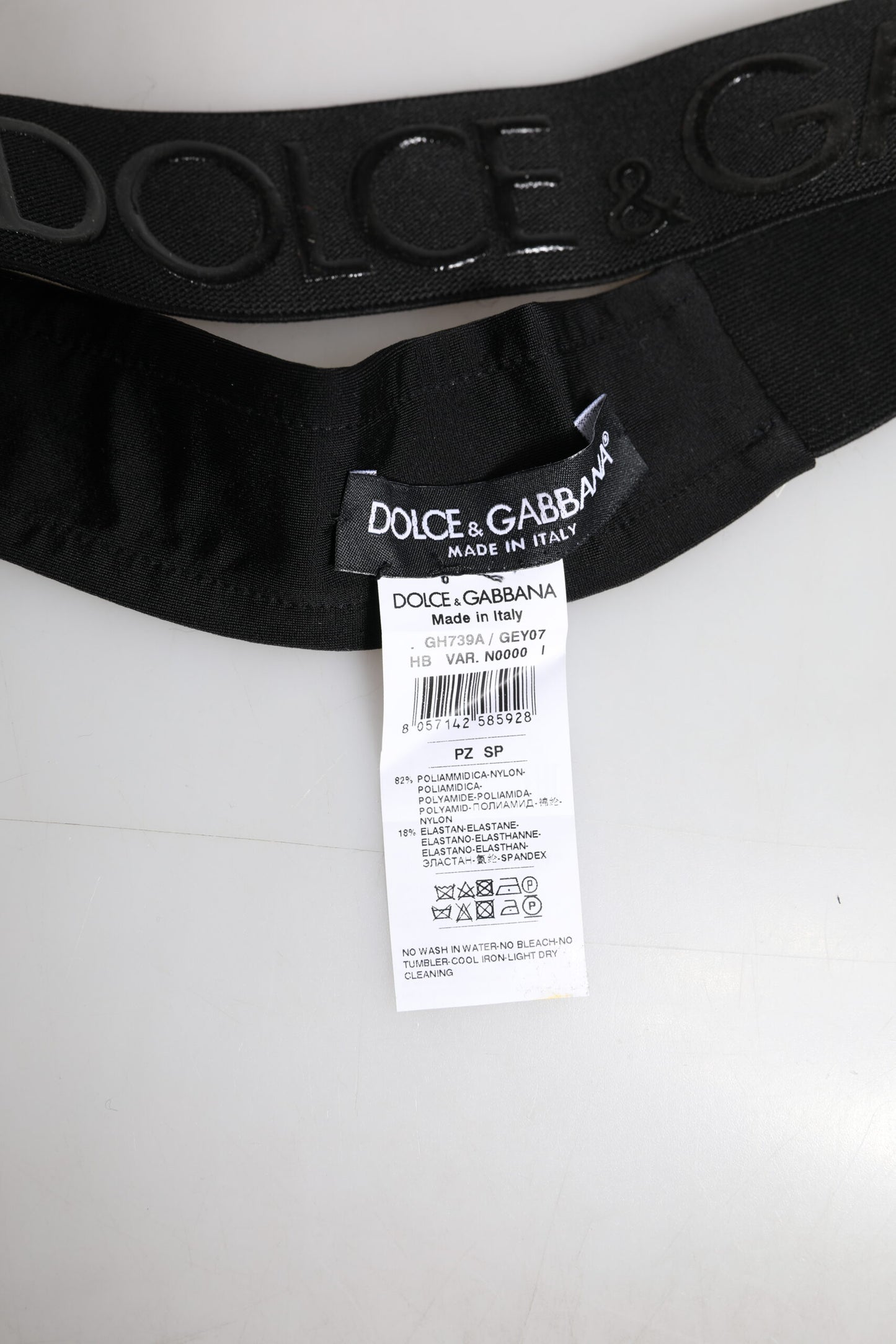 Dolce & Gabbana Black DG Logo Nylon Knitted Men Head Band Hat