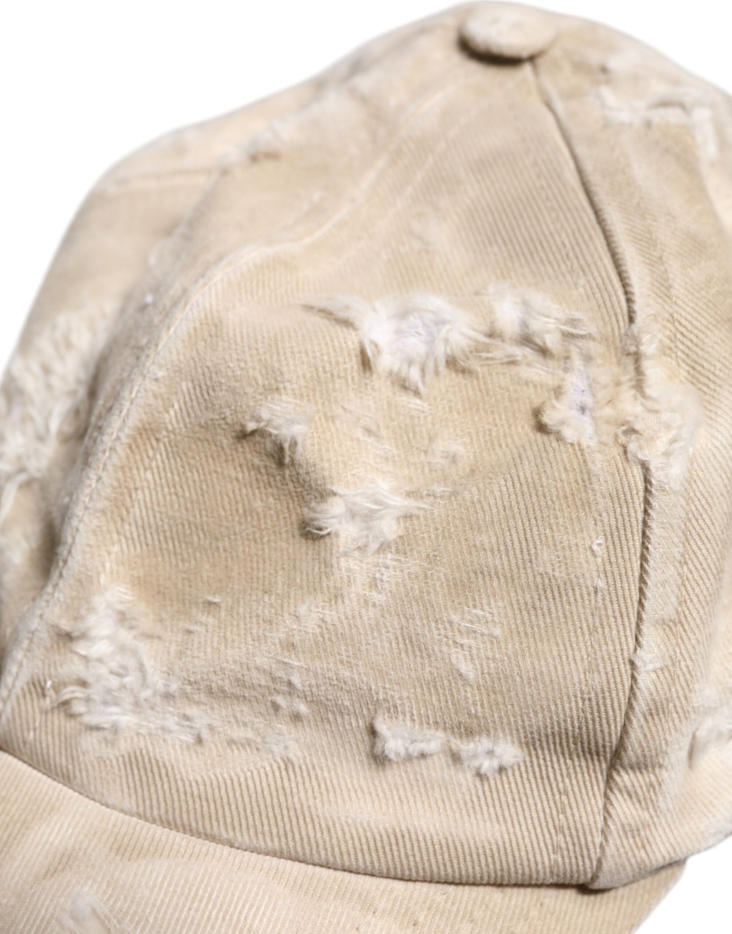 Gorra de béisbol de algodón beige de seis paneles de Dolce & Gabbana