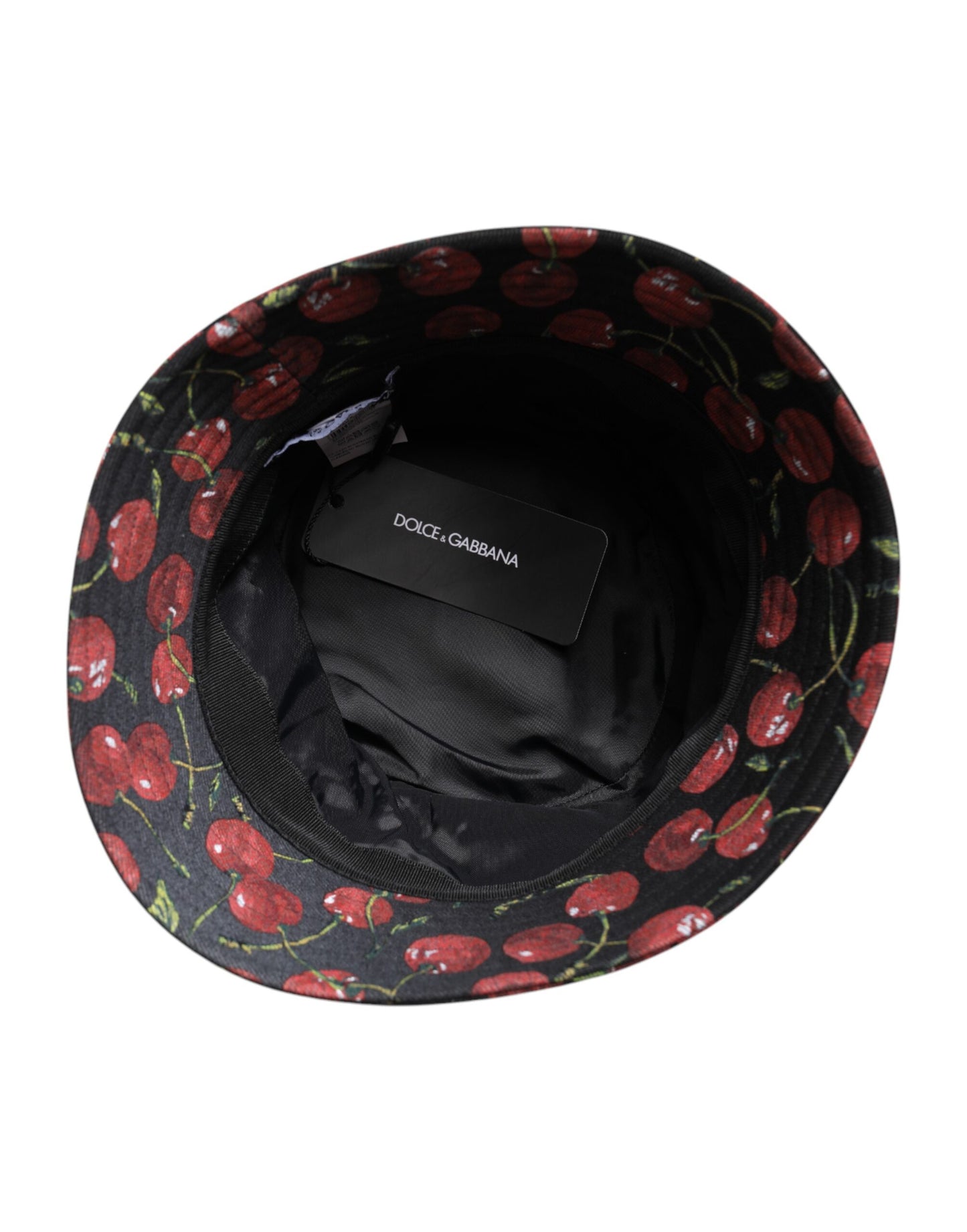 Sombrero de pescador de ala ancha con estampado de algodón negro de Dolce & Gabbana