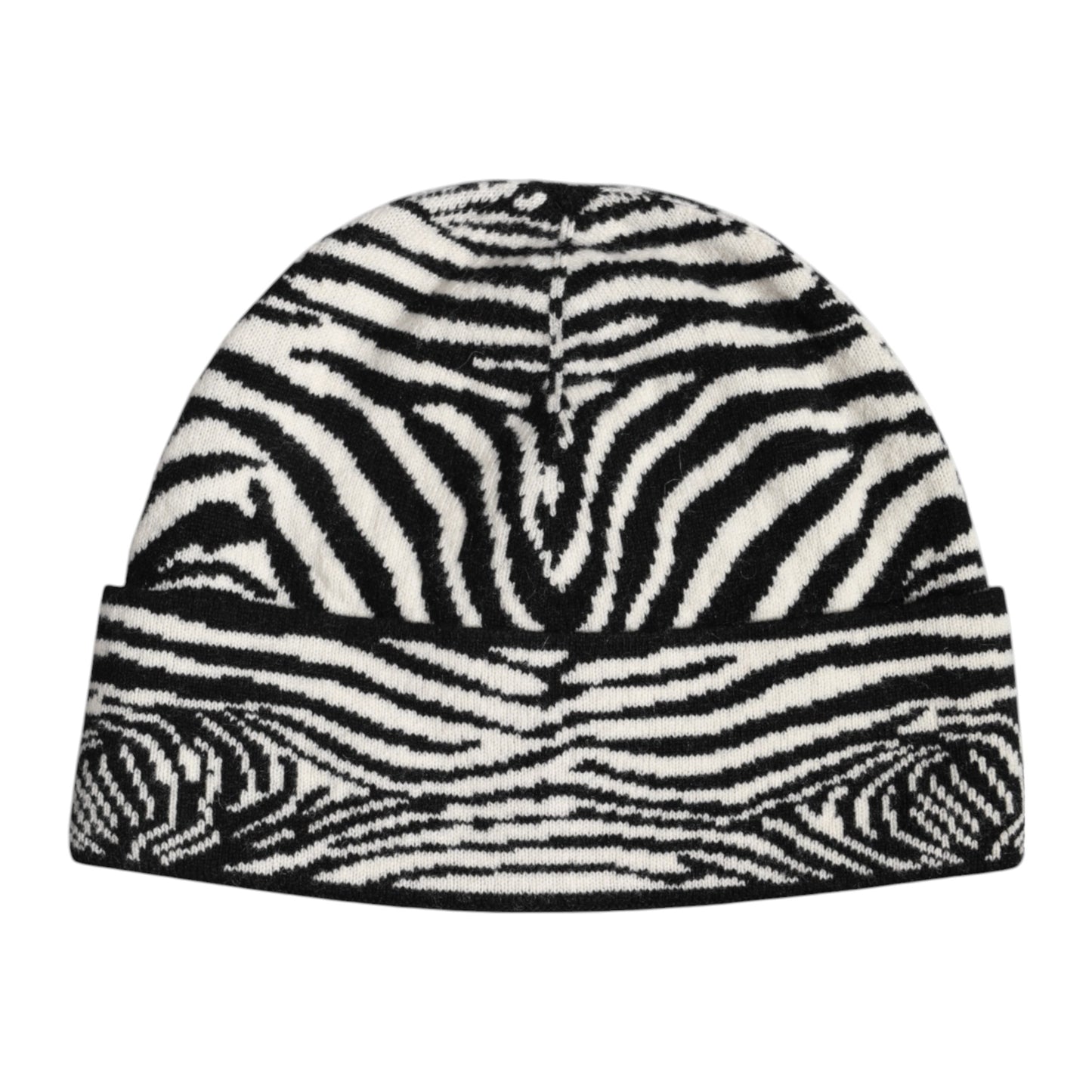 Gorro de invierno de punto con diseño de cebra en blanco y negro de Dolce & Gabbana