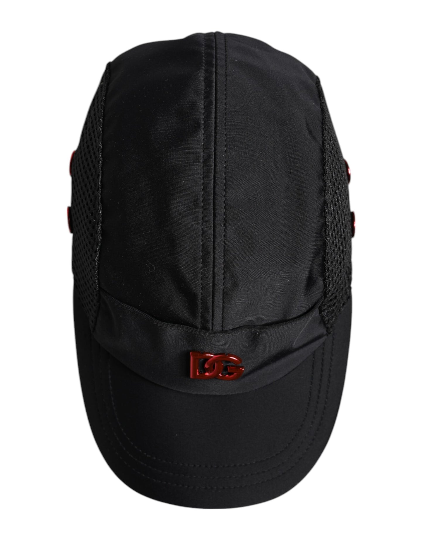 Gorra de béisbol Dolce & Gabbana de nailon negro con logotipo DG y seis paneles