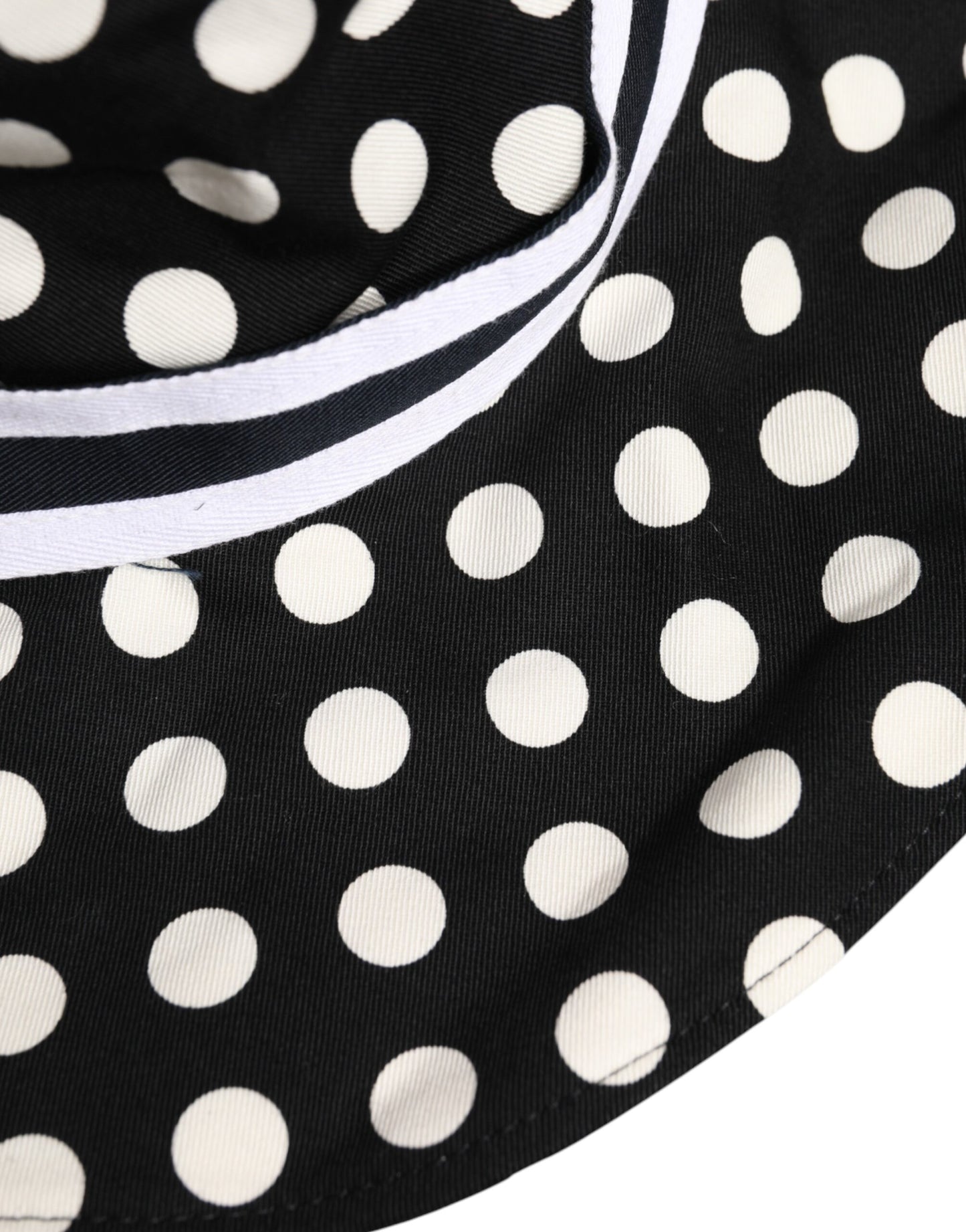 Dolce & Gabbana Black White Polka Dot Wide Brim Bucket Hat