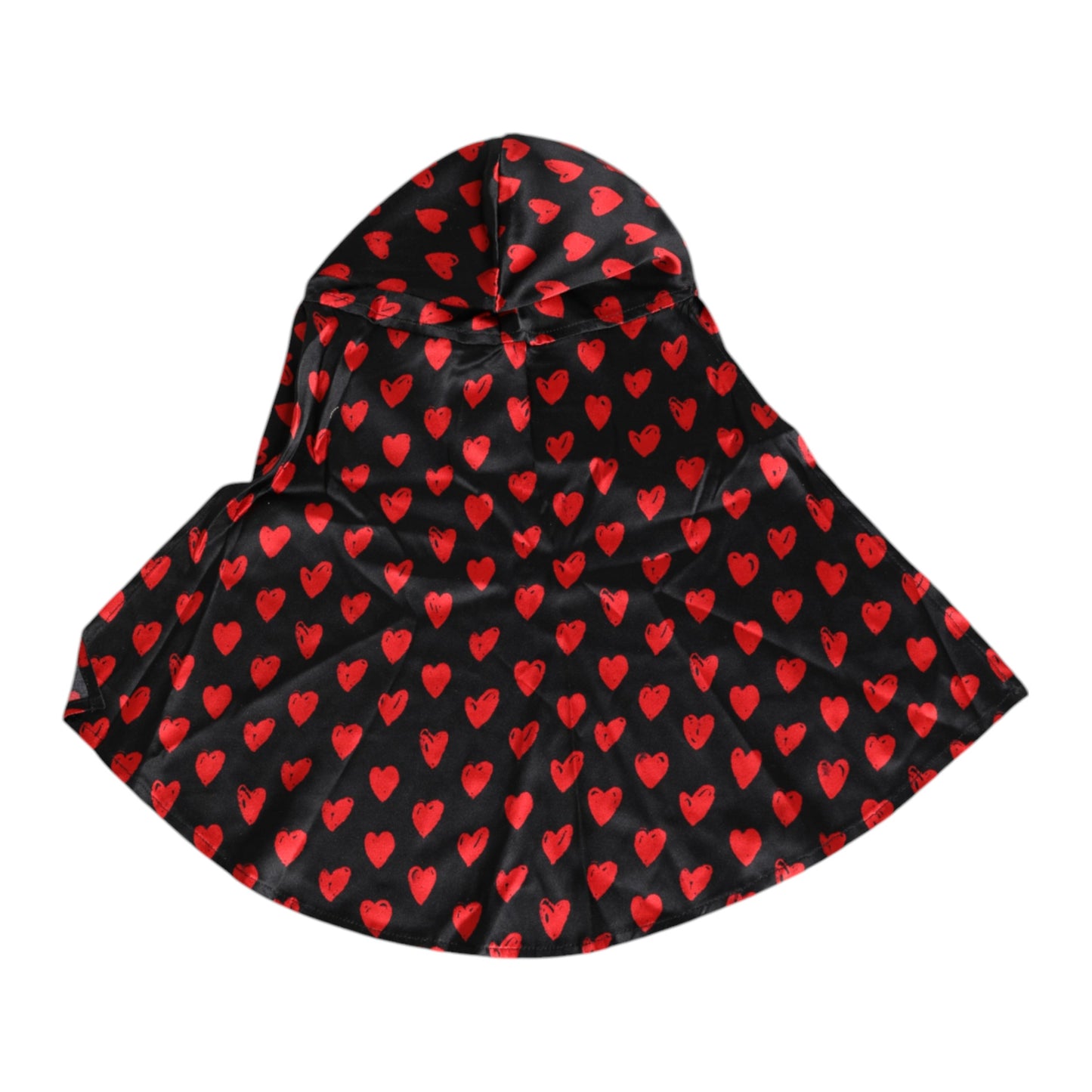 Sombrero de poliéster con corazones rojos y negros de Dolce & Gabbana