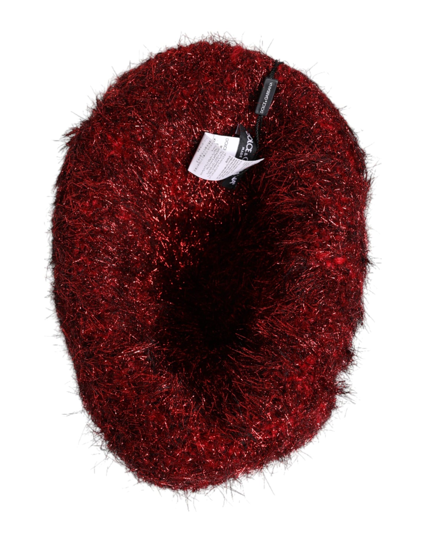 Sombrero de pescador de ala ancha con espumillón de viscosa roja de Dolce & Gabbana