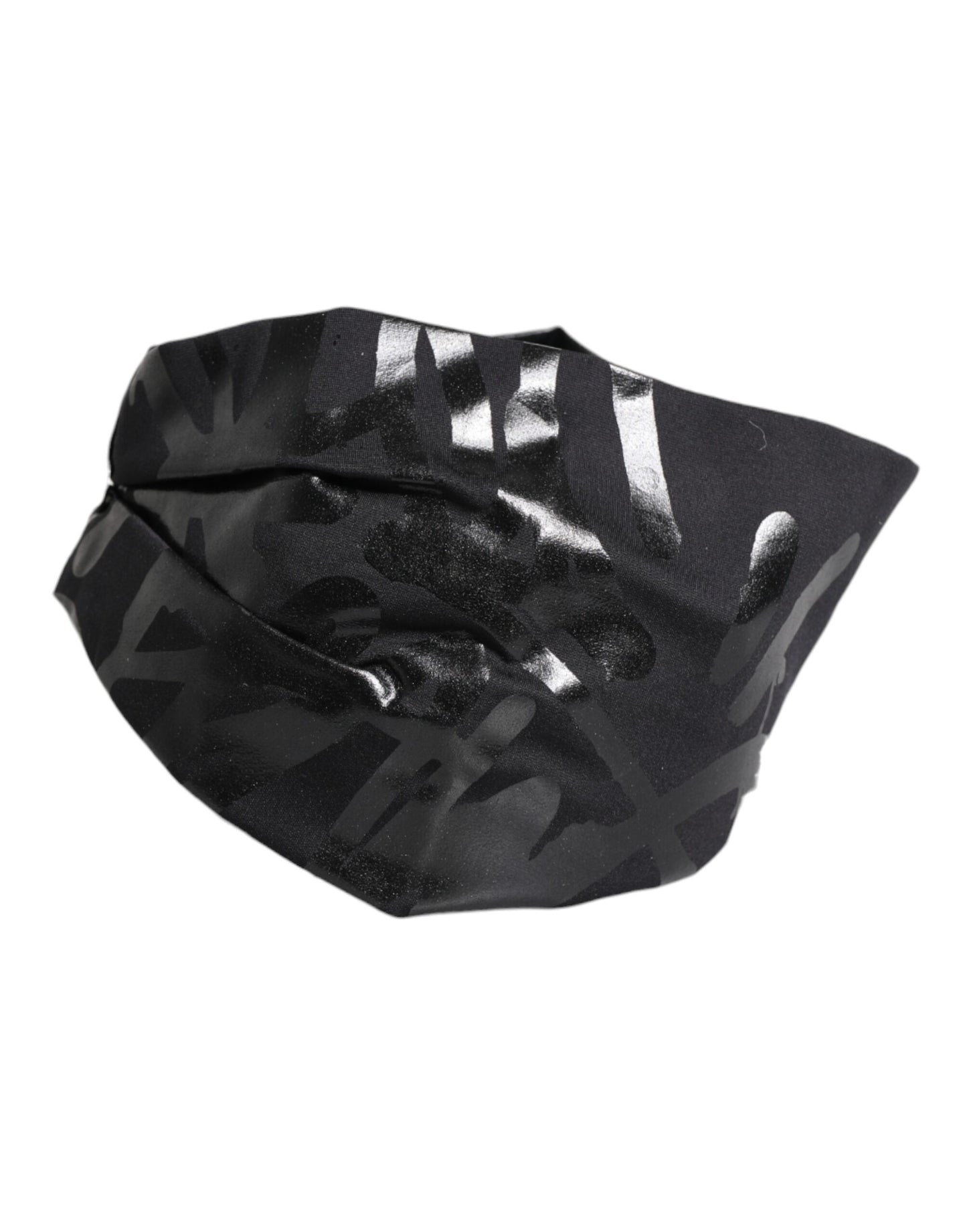 Dolce & Gabbana Black Nylon Stretch DG Logo Head Band Hat