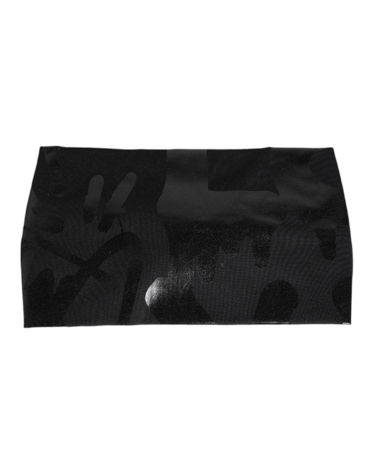 Dolce & Gabbana Black Nylon Stretch DG Logo Head Band Hat