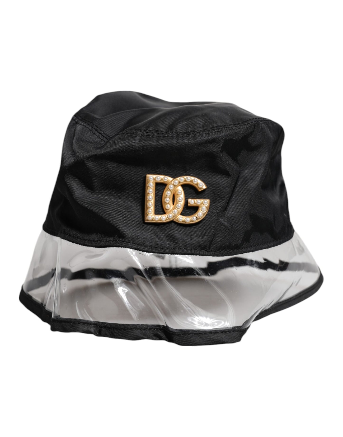 Sombrero de pescador con logotipo DG de PVC y nailon negro de Dolce & Gabbana
