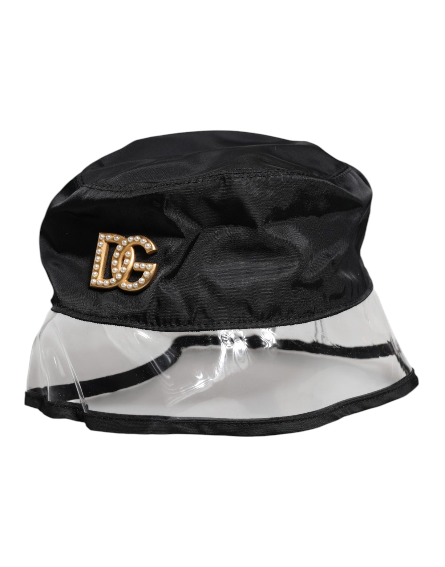 Sombrero de pescador con logotipo DG de PVC y nailon negro de Dolce & Gabbana