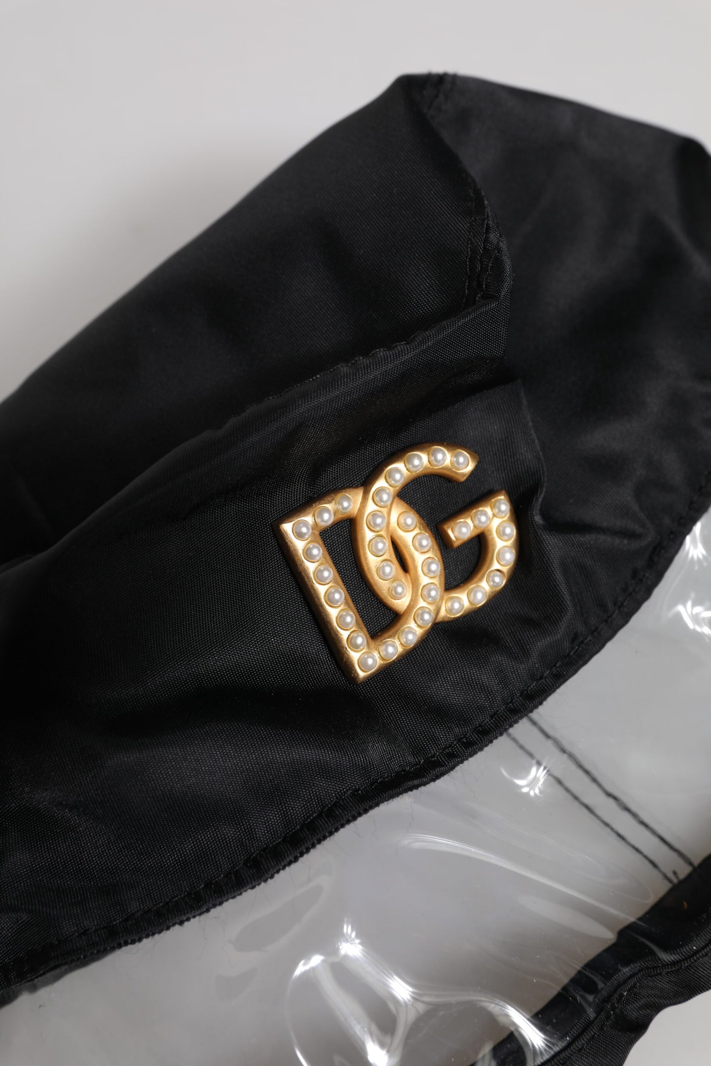 Sombrero de pescador con logotipo DG de PVC y nailon negro de Dolce & Gabbana