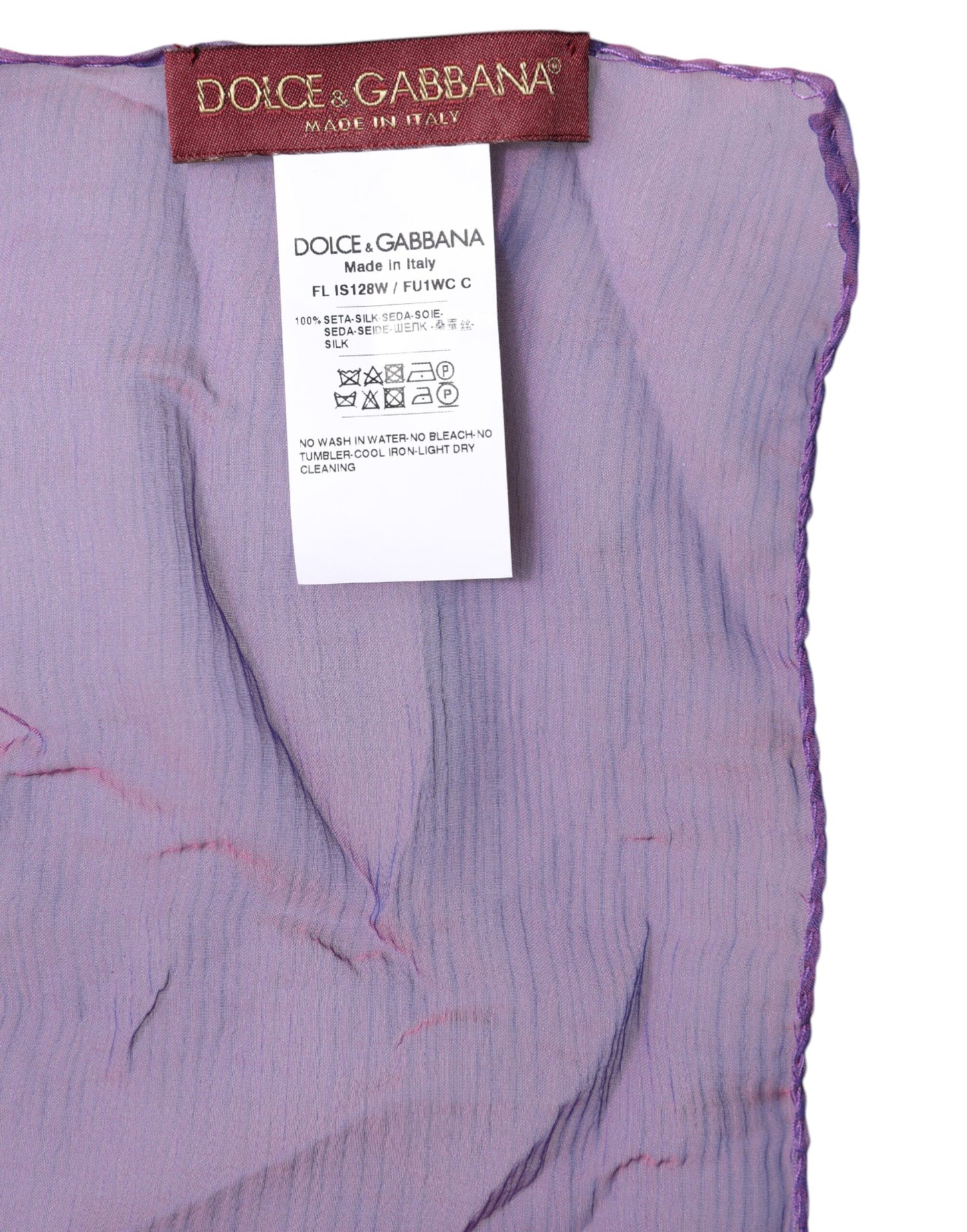 Bufanda chal rectangular de seda morada de Dolce & Gabbana