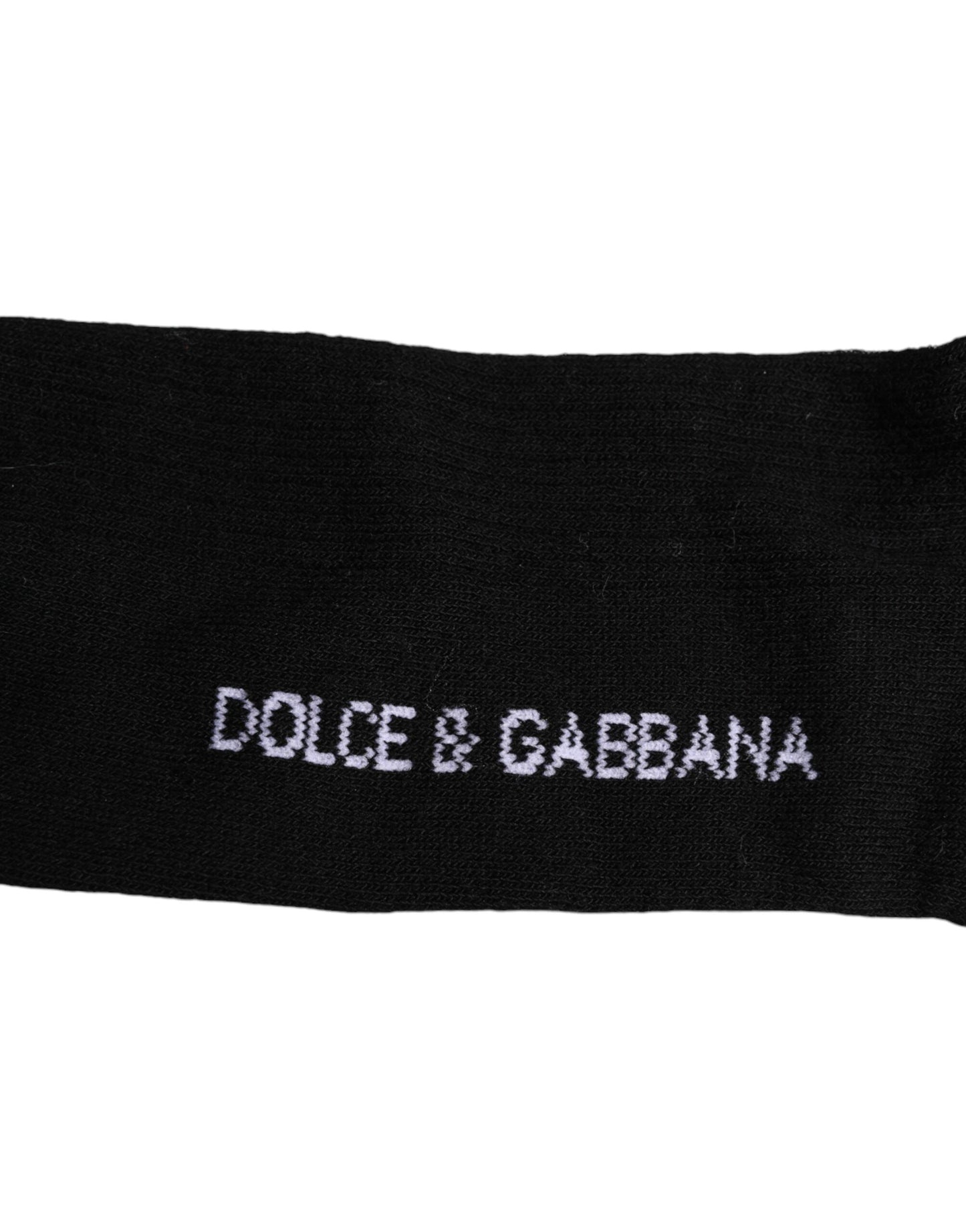 Dolce & Gabbana Black Cotton DG Logo Mid Calf Men Socks
