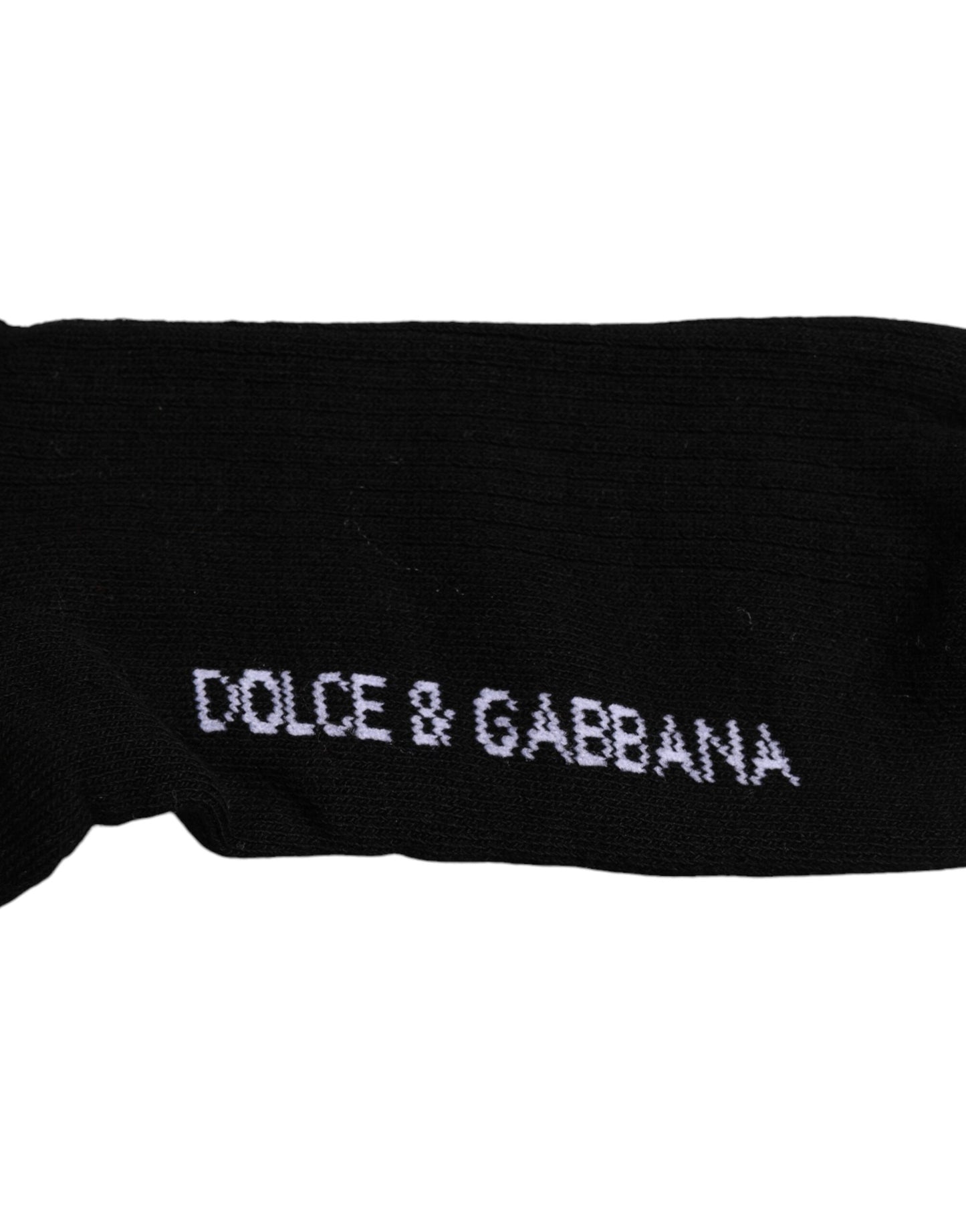 Dolce & Gabbana Black Cotton DG Logo Mid Calf Men Socks