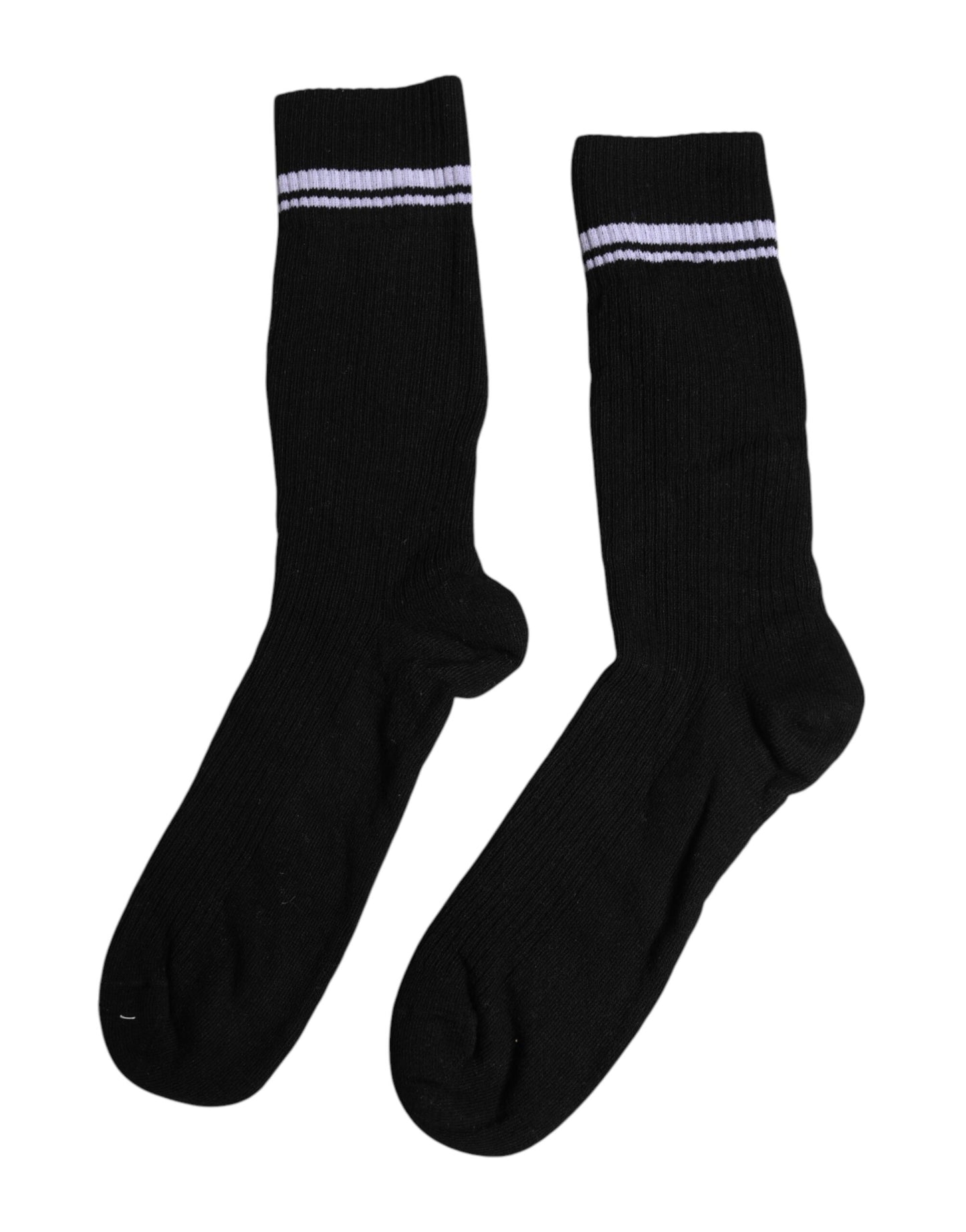 Dolce & Gabbana Black Cotton DG Logo Mid Calf Men Socks