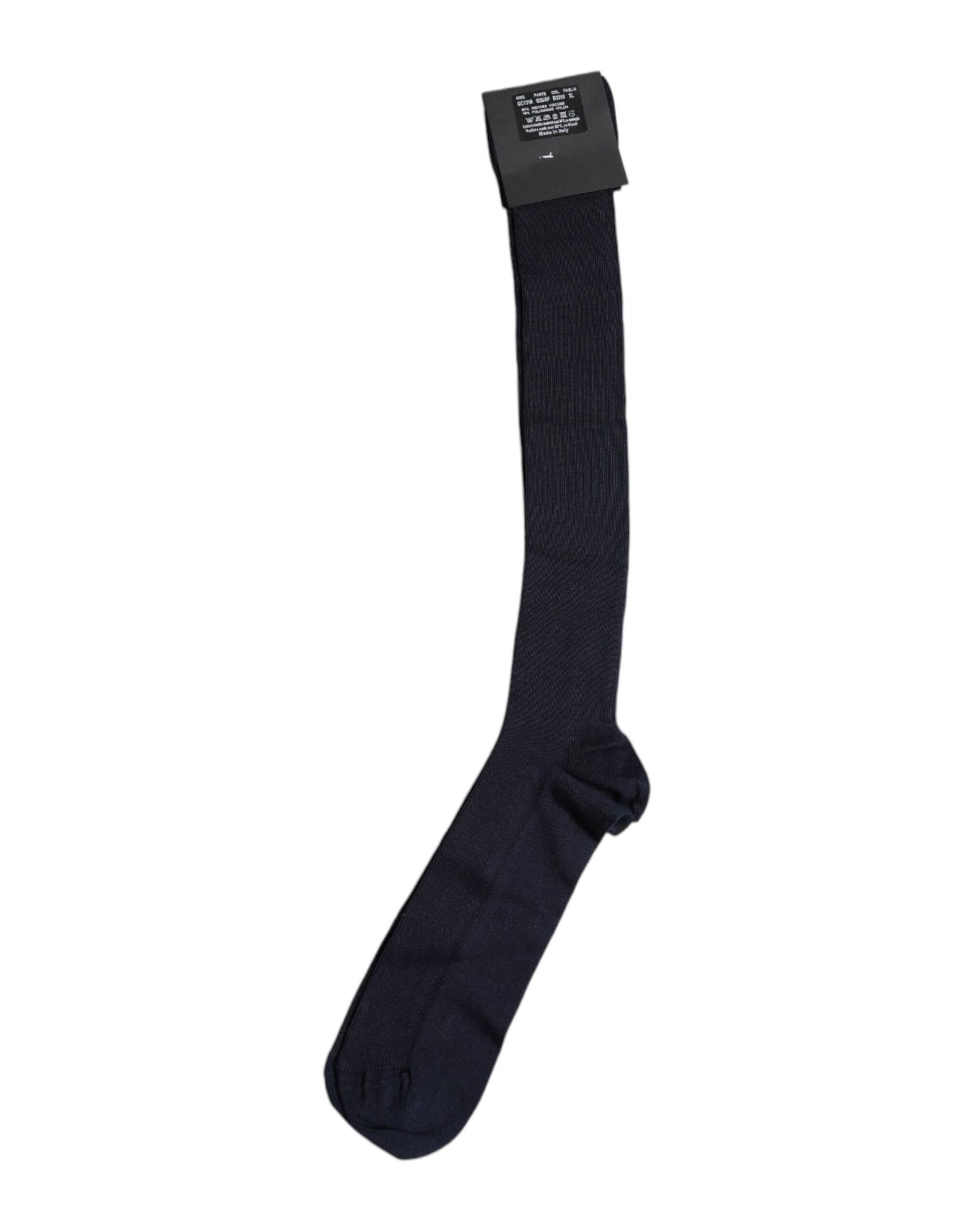 Dolce & Gabbana Black Viscose Logo Over The Calf Socks