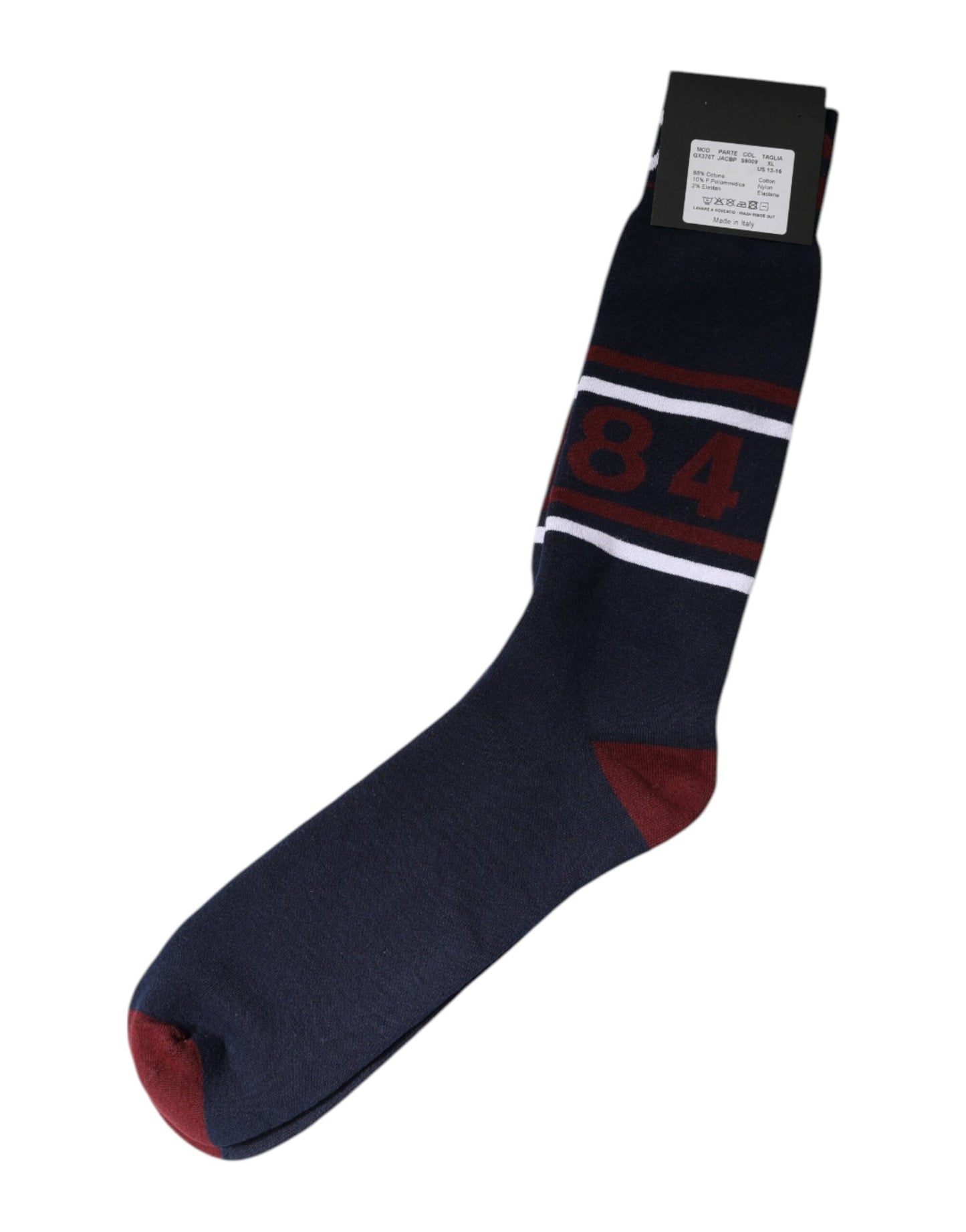 Dolce & Gabbana Blue Cotton Logo Mid Calf Men Socks