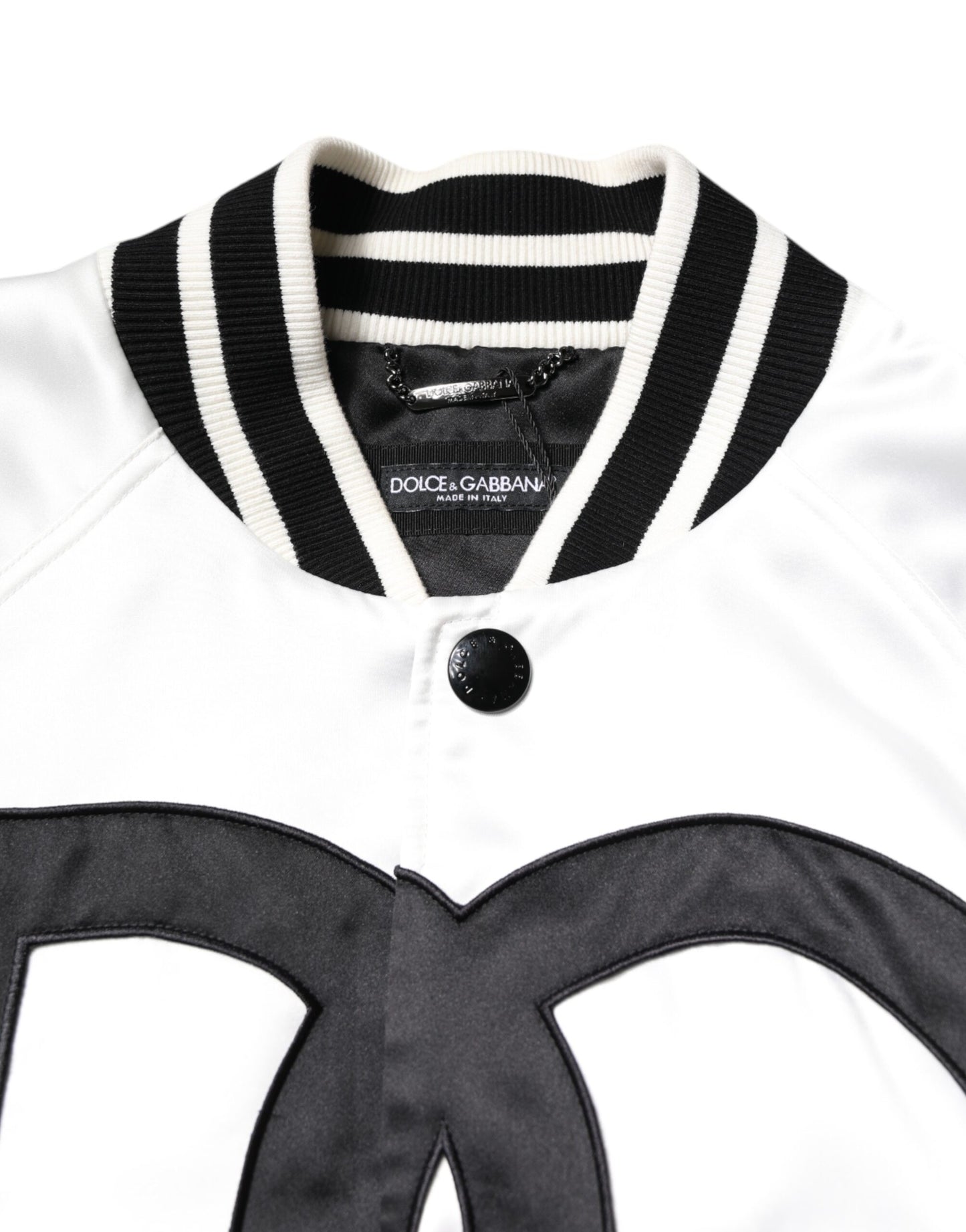 Chaqueta bomber de jersey de poliéster con logotipo DG blanco de Dolce & Gabbana