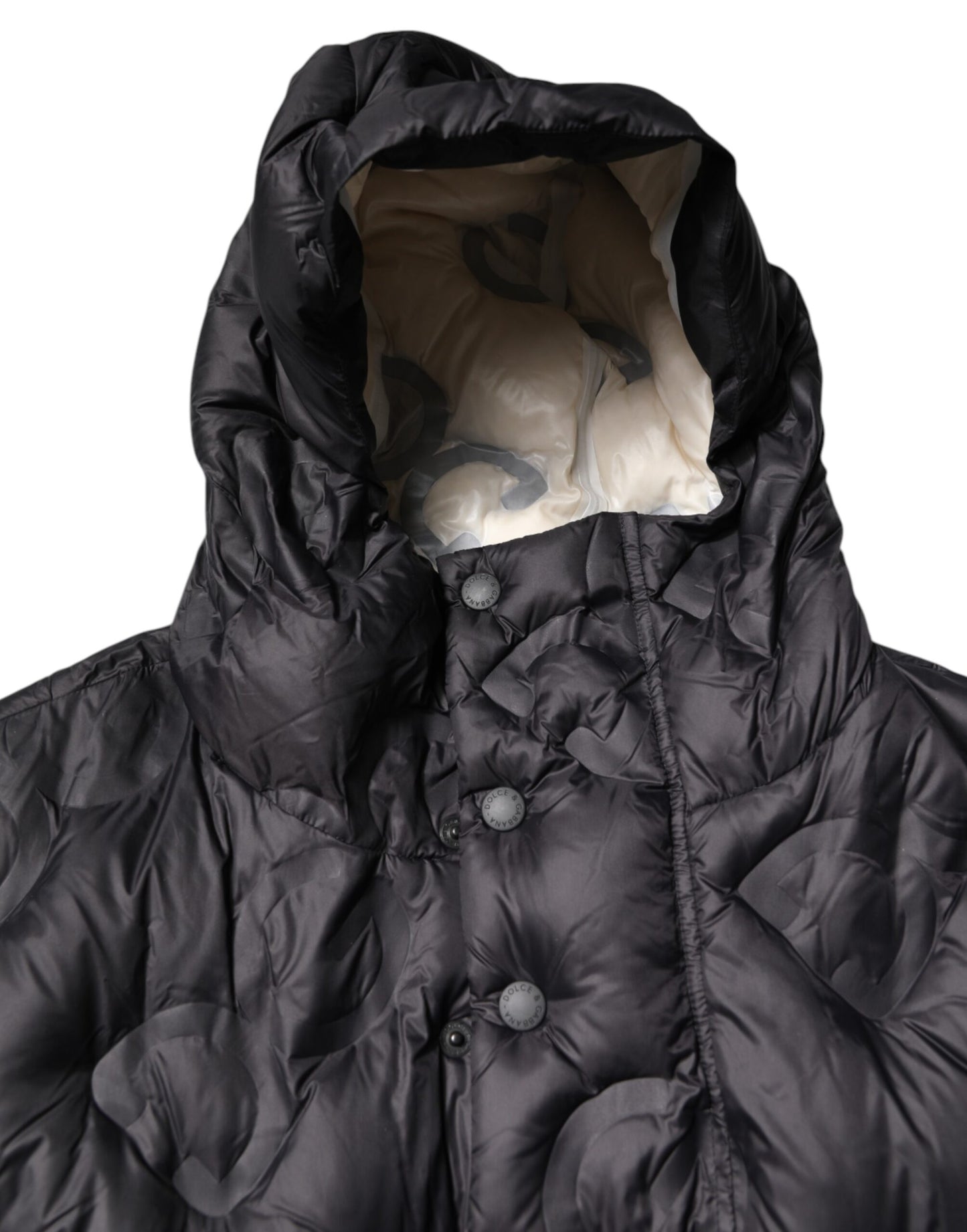 Chaqueta de invierno parka con capucha negra de Dolce & Gabbana