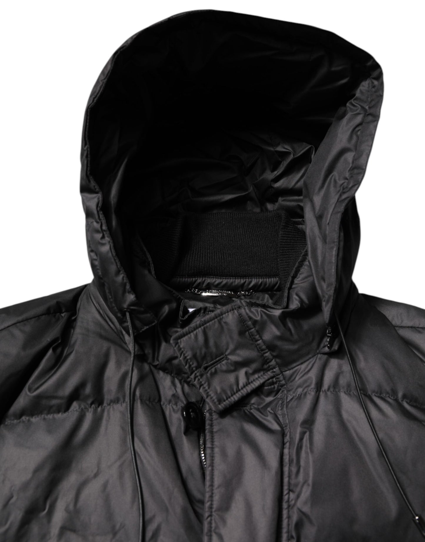 Chaqueta de invierno parka con capucha negra de Dolce & Gabbana