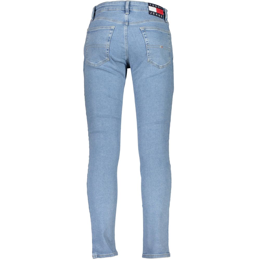 Tommy Hilfiger Light Blue Cotton Men Slim Tapered Jeans