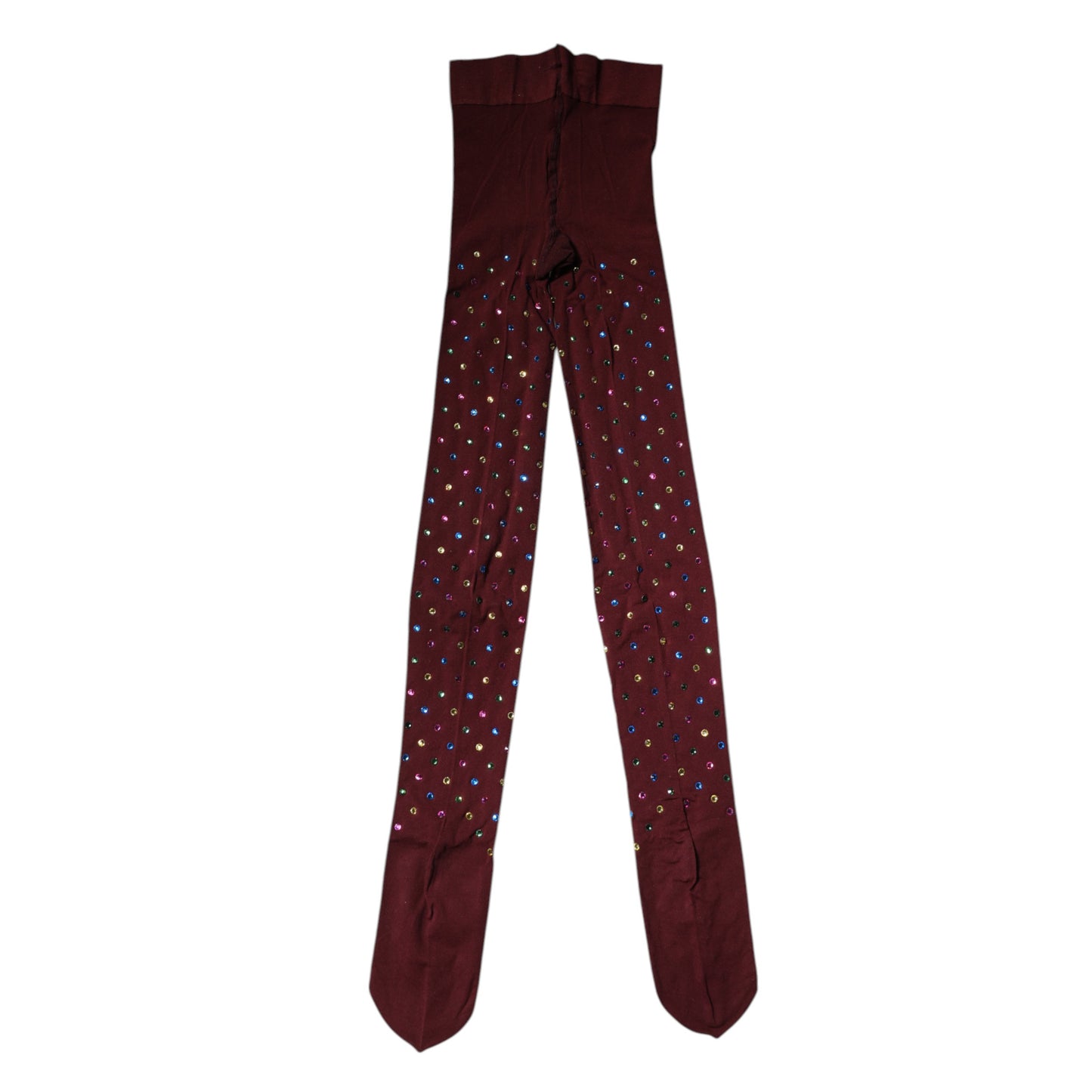 Collants Dolce & Gabbana en nylon marron ornés de cristaux
