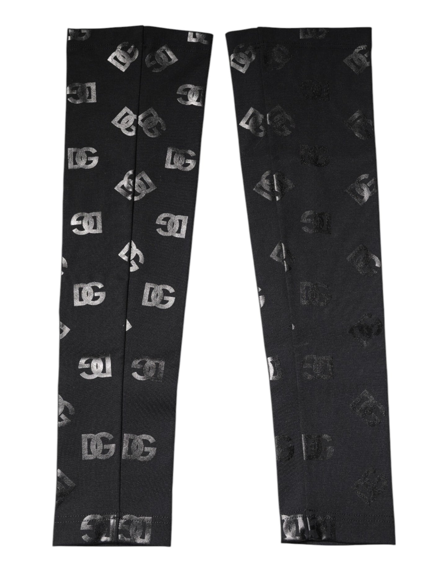 Mangas de lana elástica con monograma y logotipo DG en negro de Dolce & Gabbana
