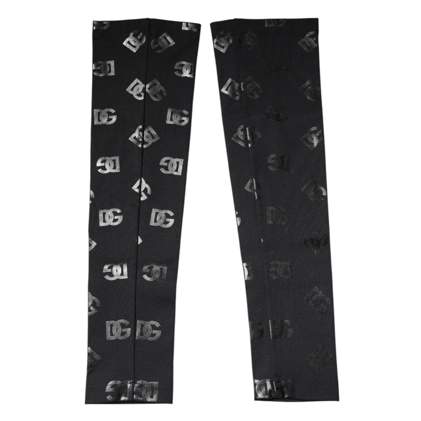Mangas de lana elástica con monograma y logotipo DG en negro de Dolce & Gabbana