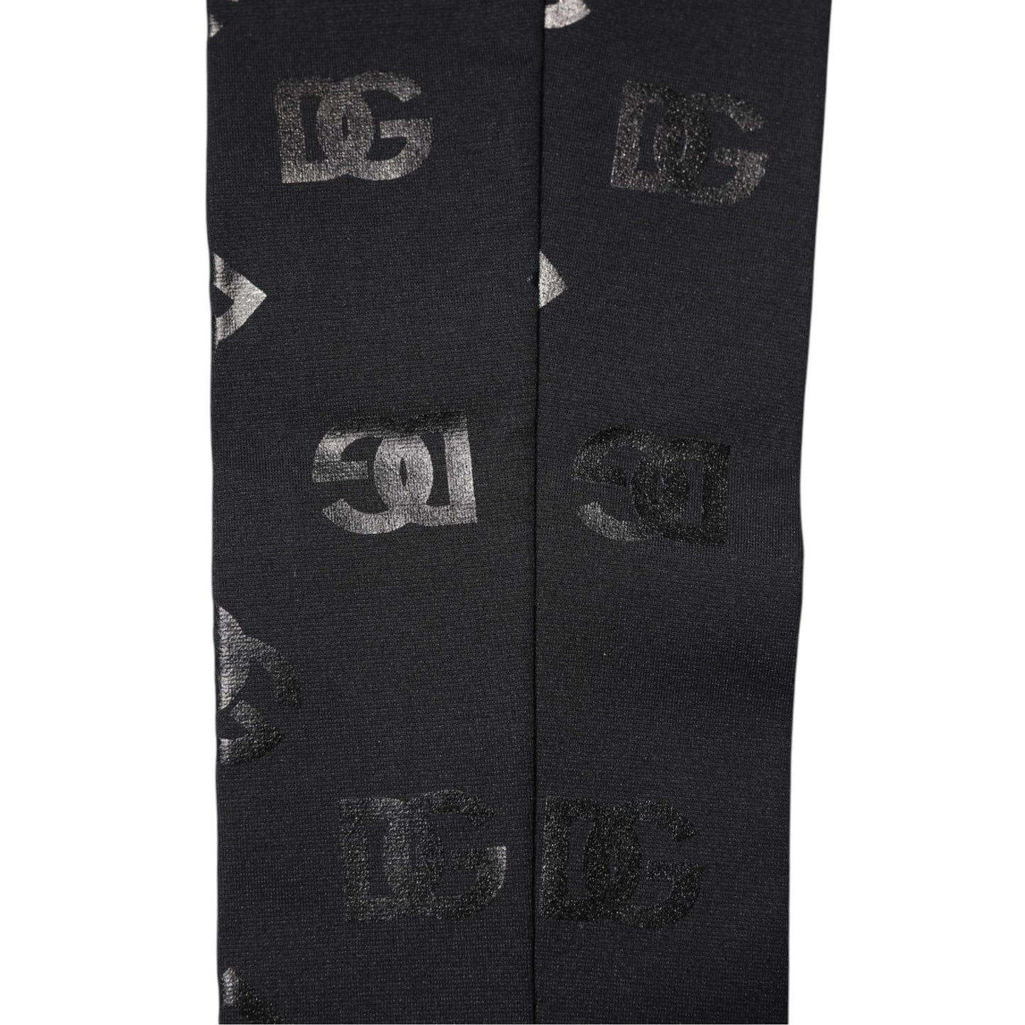 Mangas de lana elástica con monograma y logotipo DG en negro de Dolce & Gabbana