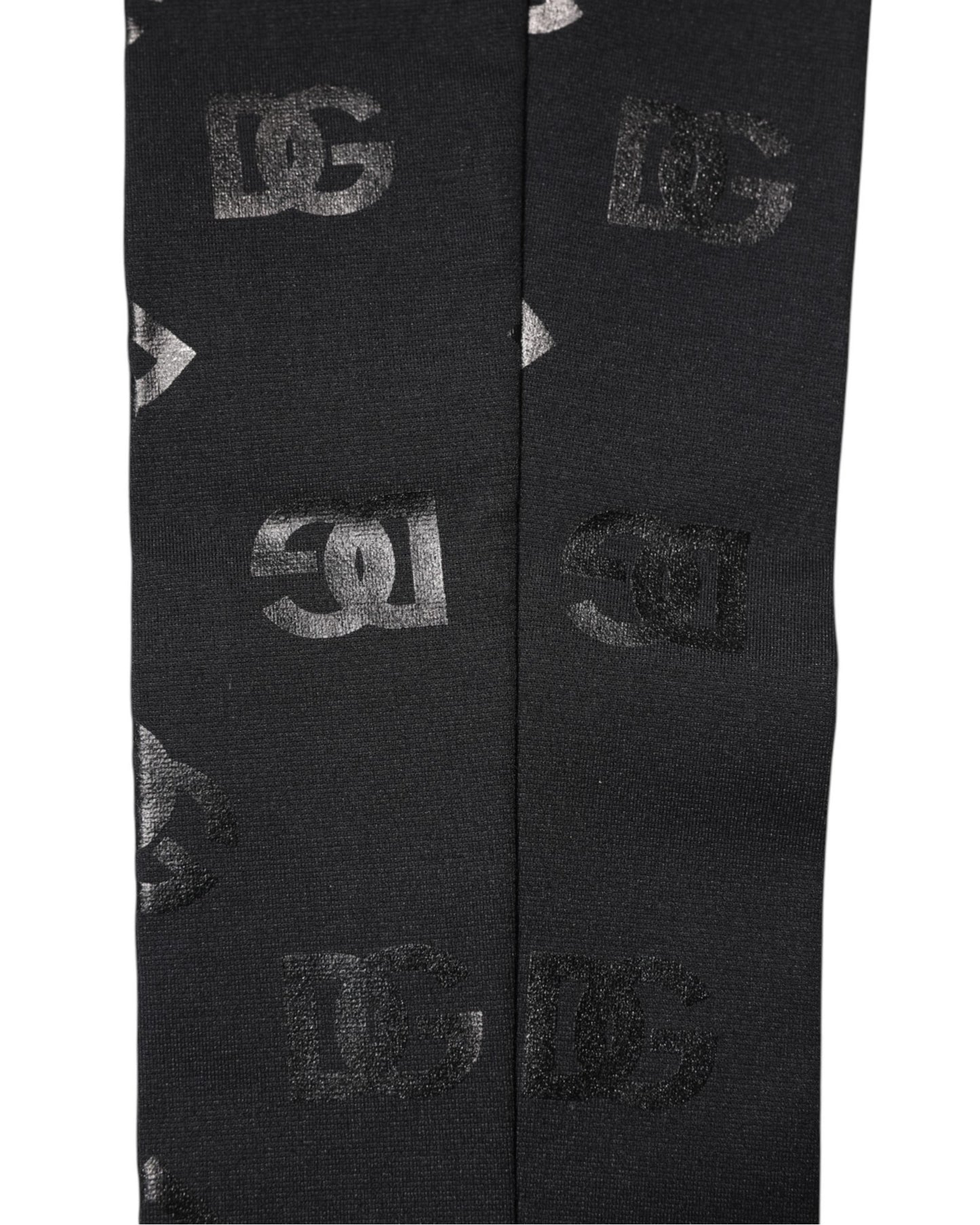 Mangas de lana elástica con monograma y logotipo DG en negro de Dolce & Gabbana