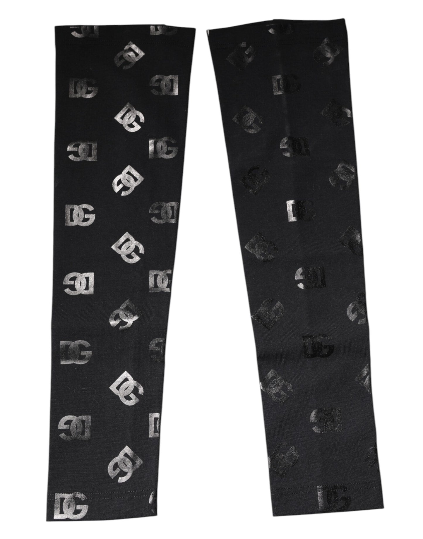 Mangas de lana elástica con monograma y logotipo DG en negro de Dolce & Gabbana