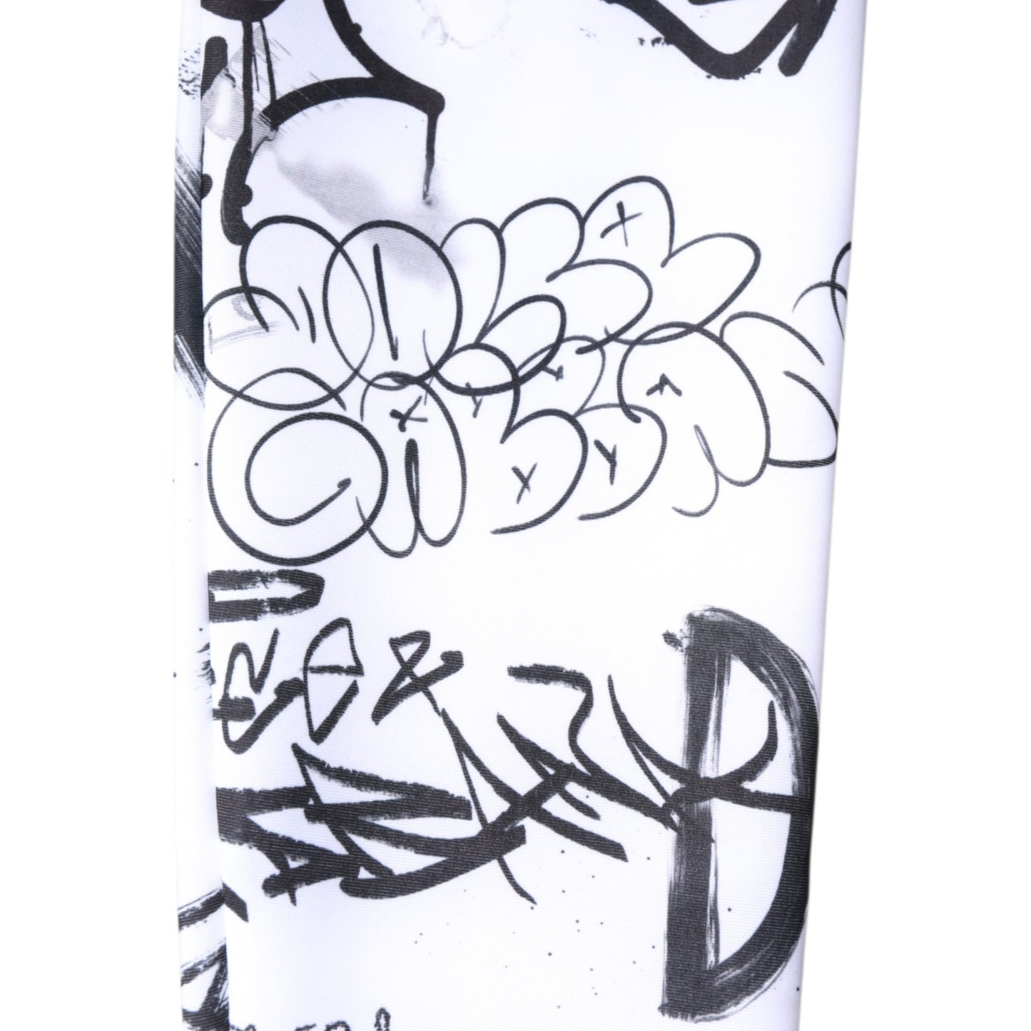 Chaussettes mi-mollet en coton blanc à motif graffiti Dolce & Gabbana