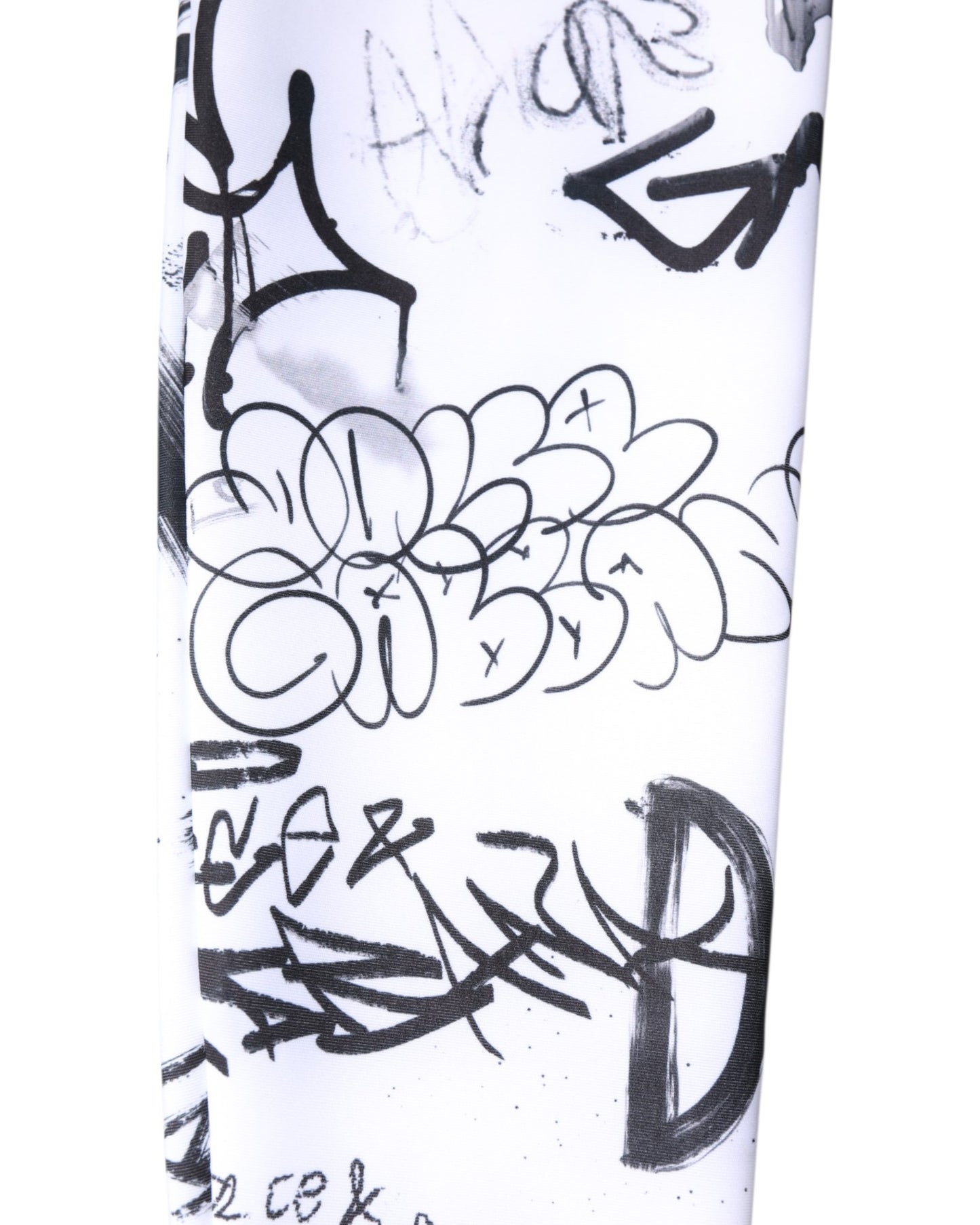 Chaussettes mi-mollet en coton blanc à motif graffiti Dolce & Gabbana