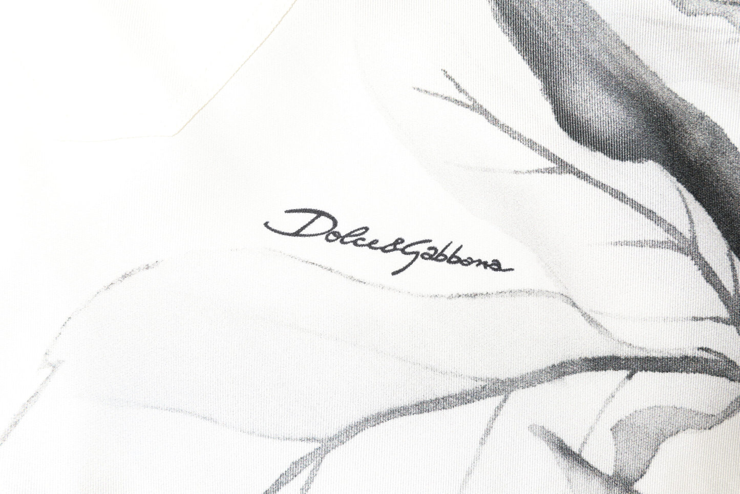 Camisa informal de manga larga de seda color marfil para hombre de Dolce & Gabbana