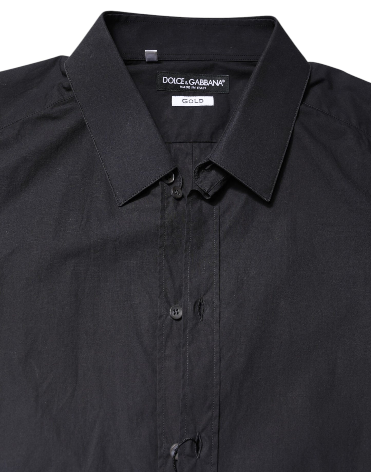 Dolce & Gabbana Black GOLD Cotton Men Dress Formal Shirt