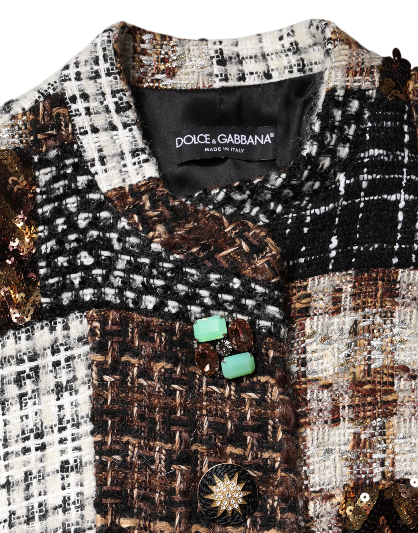 Chaqueta con botones y patchwork multicolor de Dolce & Gabbana