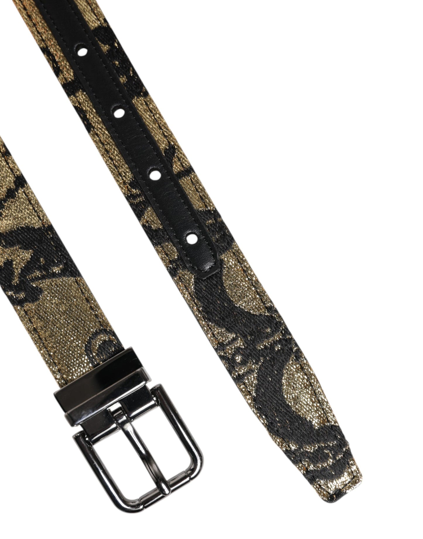 Dolce & Gabbana Cinturón con hebilla metálica de piel jacquard multicolor