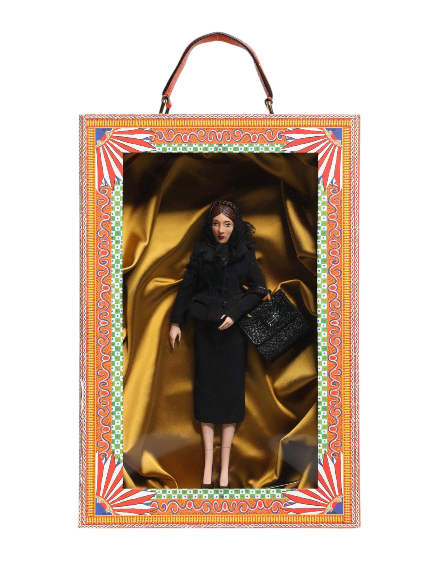 Poupées Dolce & Gabbana en céramique, porcelaine, cuir et robe noire