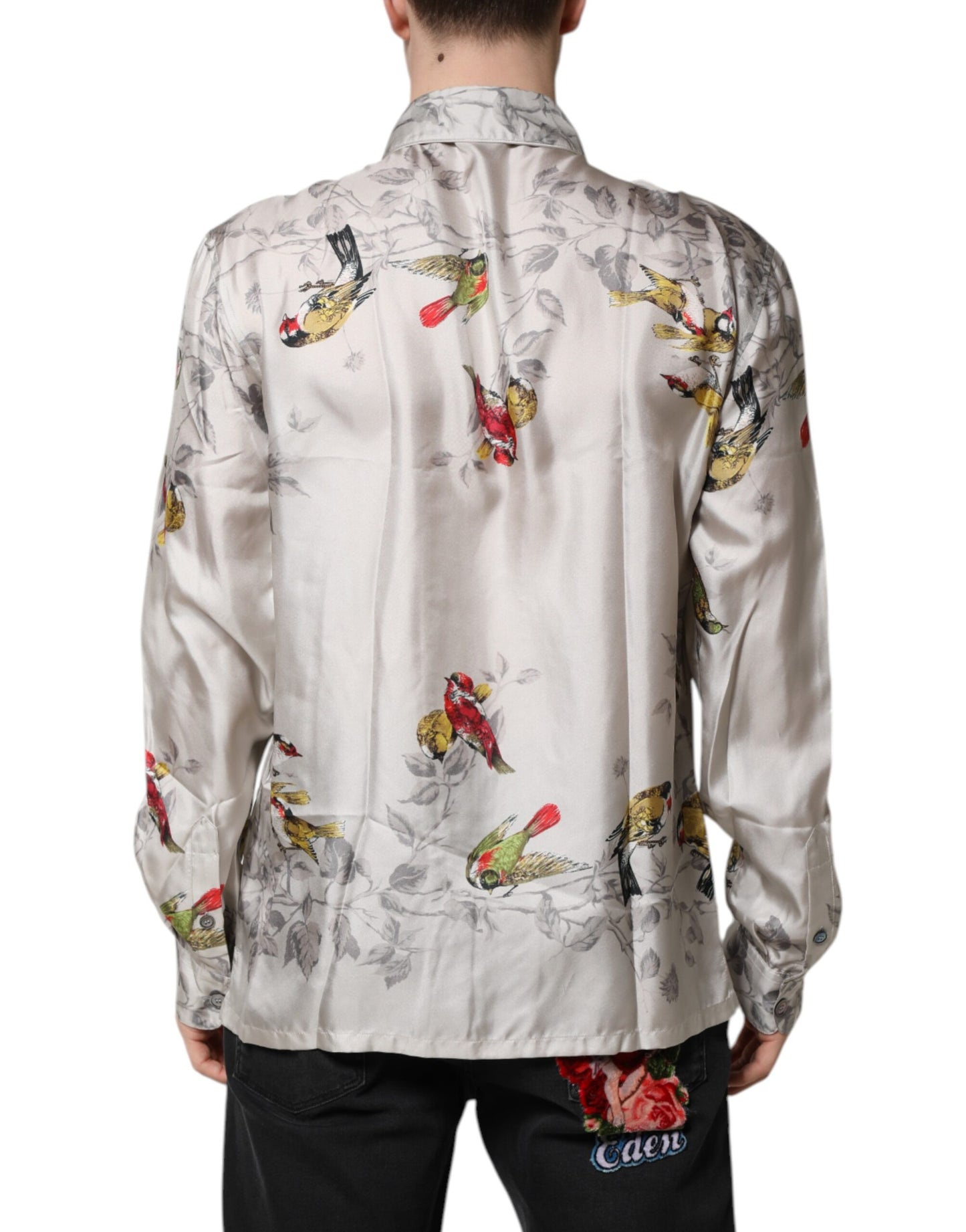 Camisa de botones con estampado de seda multicolor de Dolce & Gabbana