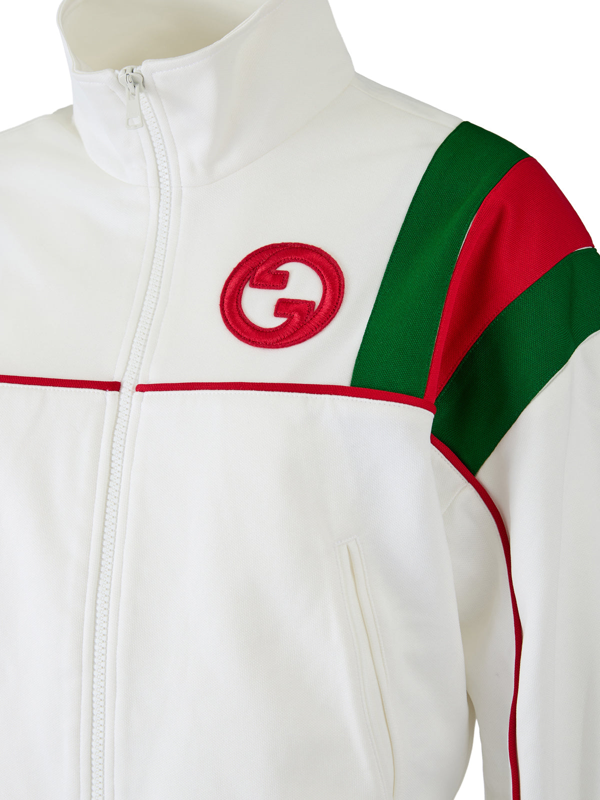 Sudadera blanca de poliéster con logotipo de Gucci