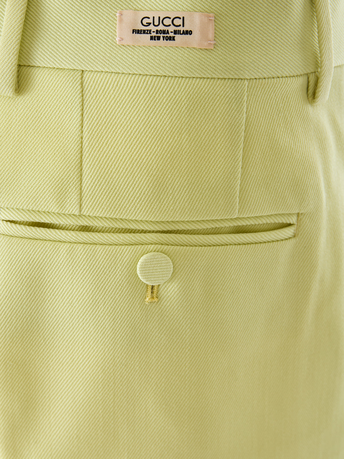 Pantalones de poliéster amarillo lima Gucci