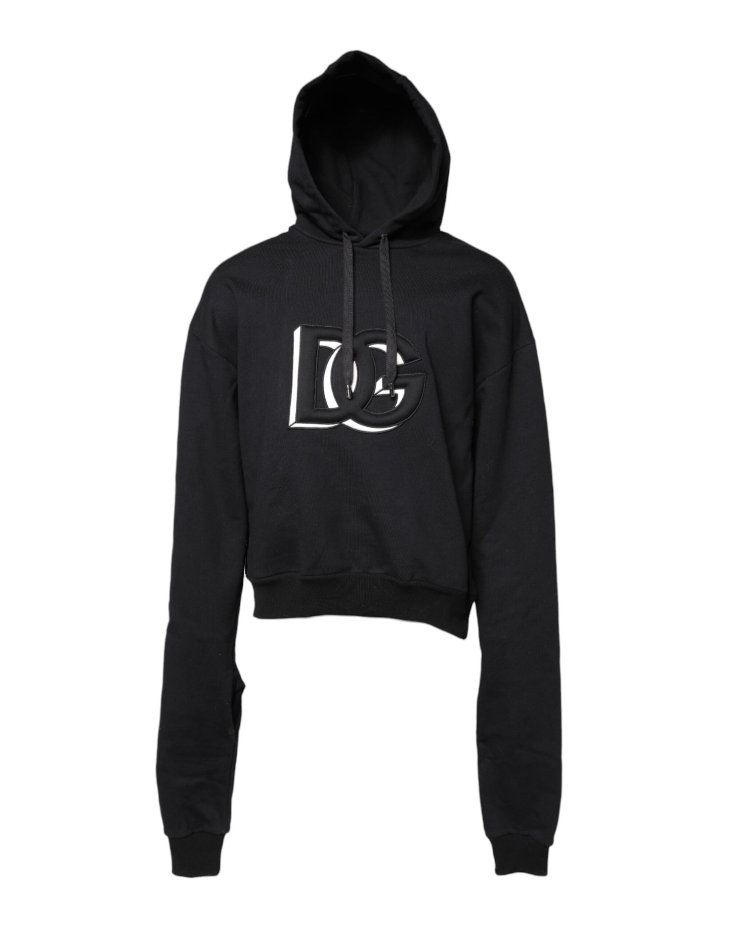 Sweat-shirt à capuche brodé noir Dolce & Gabbana