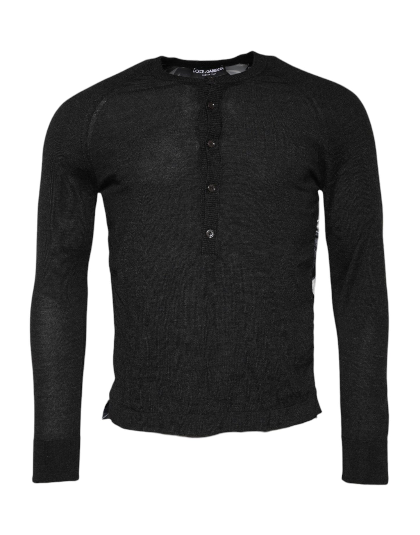 Pull en maille imprimé noir Dolce & Gabbana pour homme