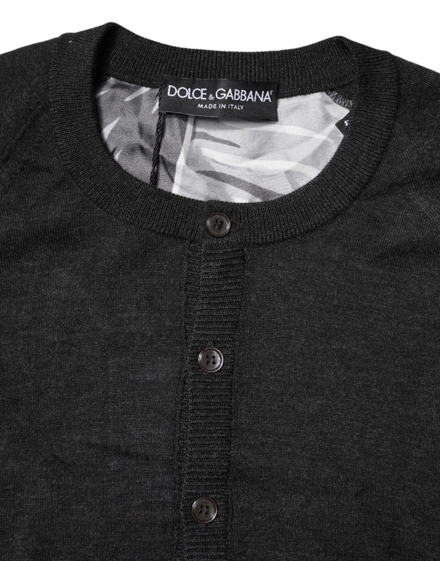 Pull en maille imprimé noir Dolce & Gabbana pour homme