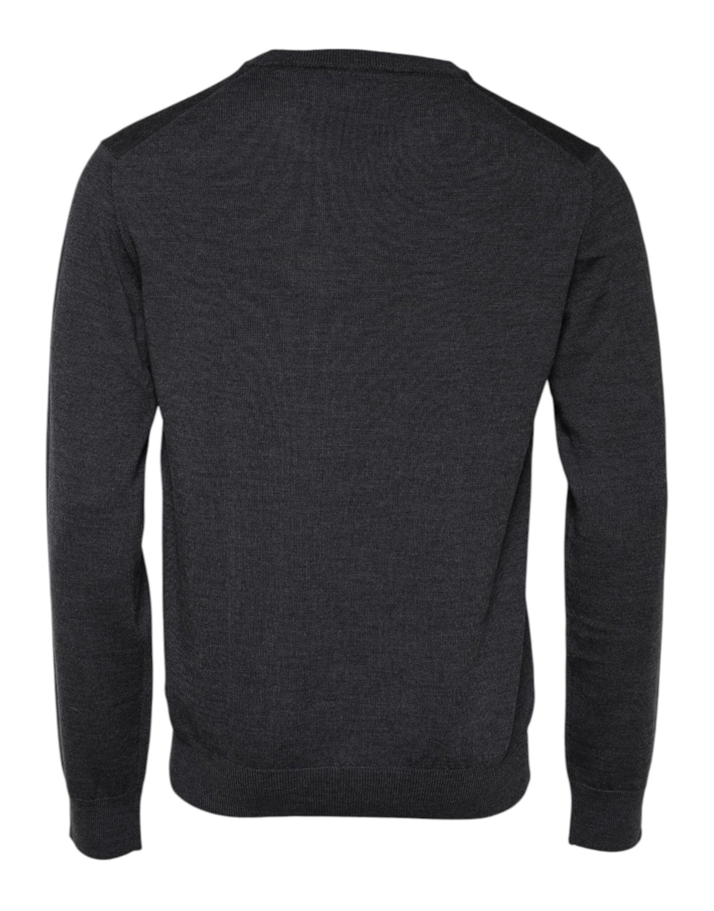 Suéter de punto con logotipo de lana gris de Dolce & Gabbana para hombre