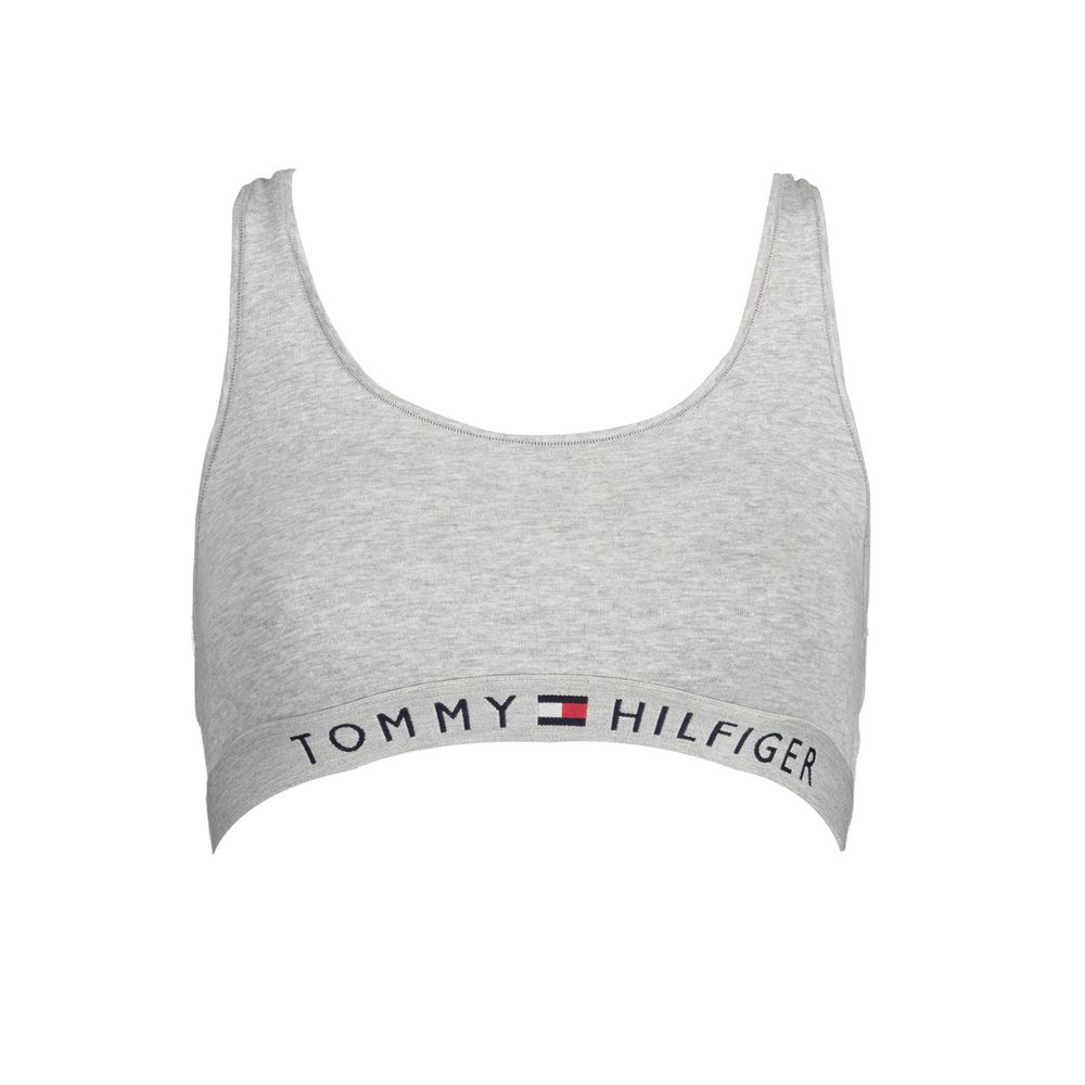 Soutien-gorge de sport Tommy Hilfiger en coton gris pour femme